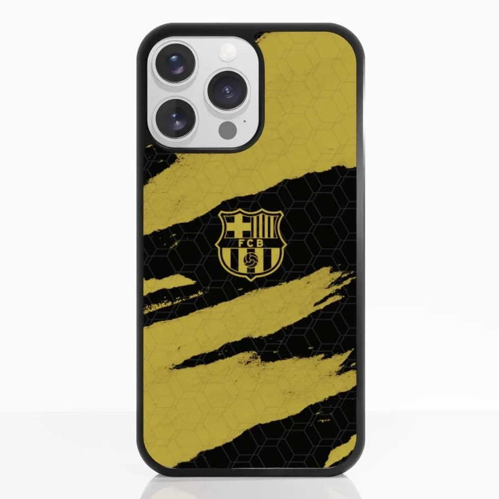 Funda Móvil Apple iPhone 14 Pro MAX FC Barcelona Carcasa Efecto 3D Negro