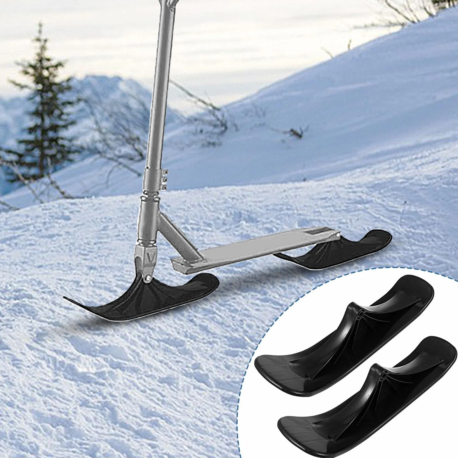 Kit de conversión de Patinete de esquí 2X Snow Sled Multicolor Polipropileno 14.96x4.33 Pulgadas