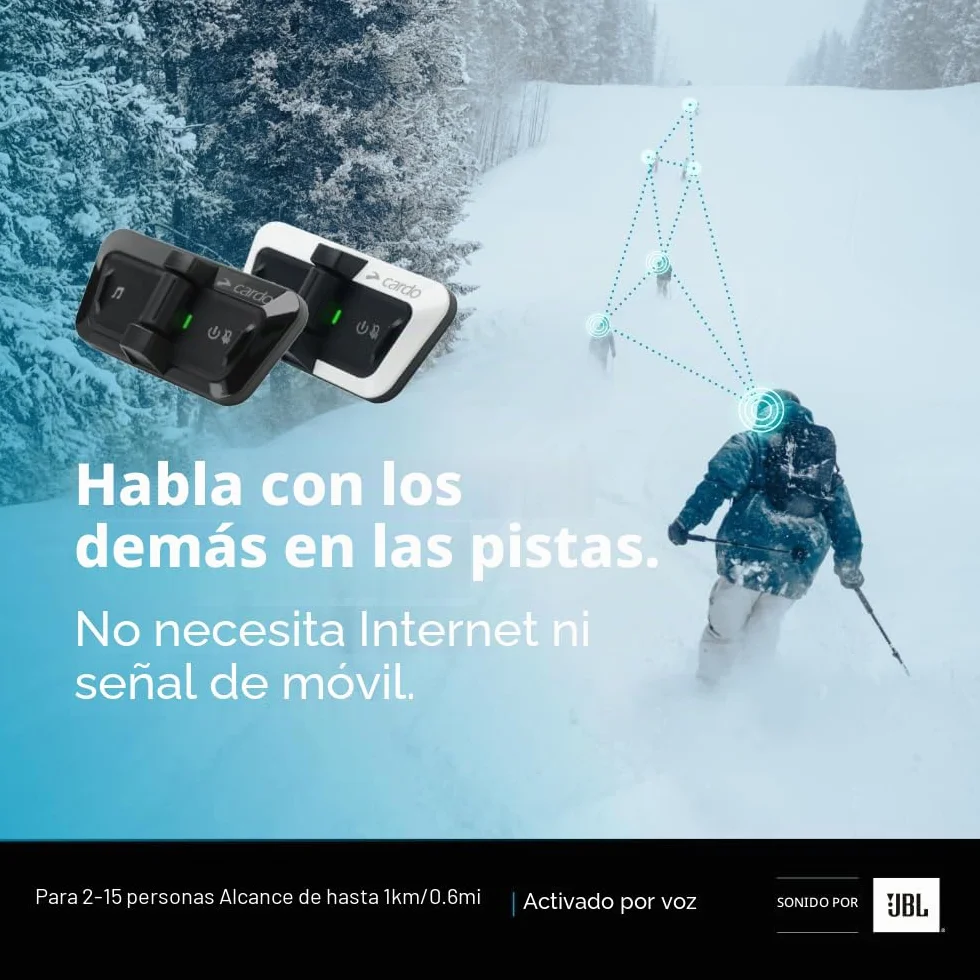 PACKTALK Outdoor Sistema de comunicación para Casco, Negro Doble