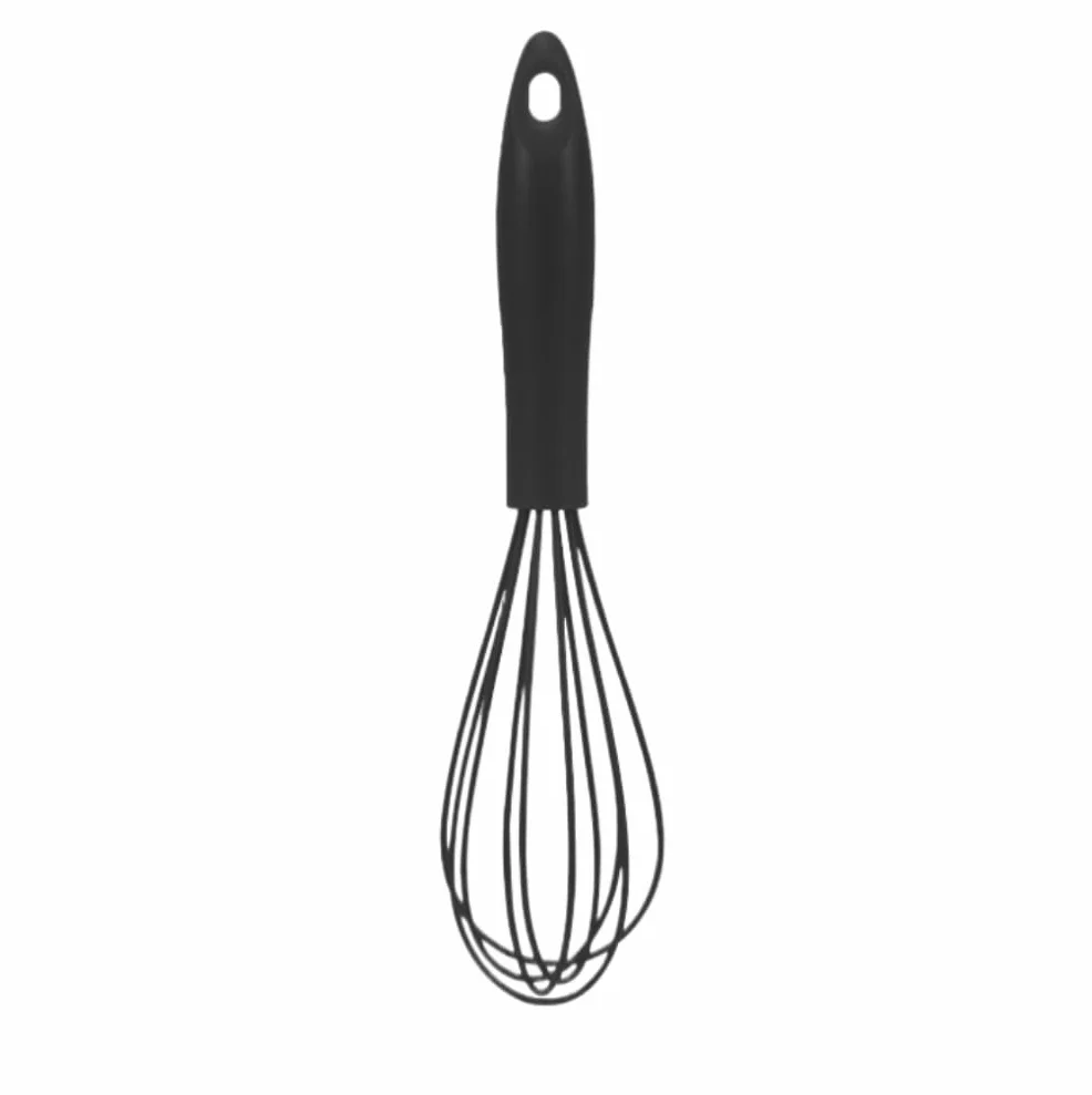 Varillas de Batir para Cocinar Batidor De Huevos Comercial De Silicona For Cocinar Batidor De Huevos De Café Manual Espumador De Leche Huevos, Espumar, Batir(Black,30x8cm)