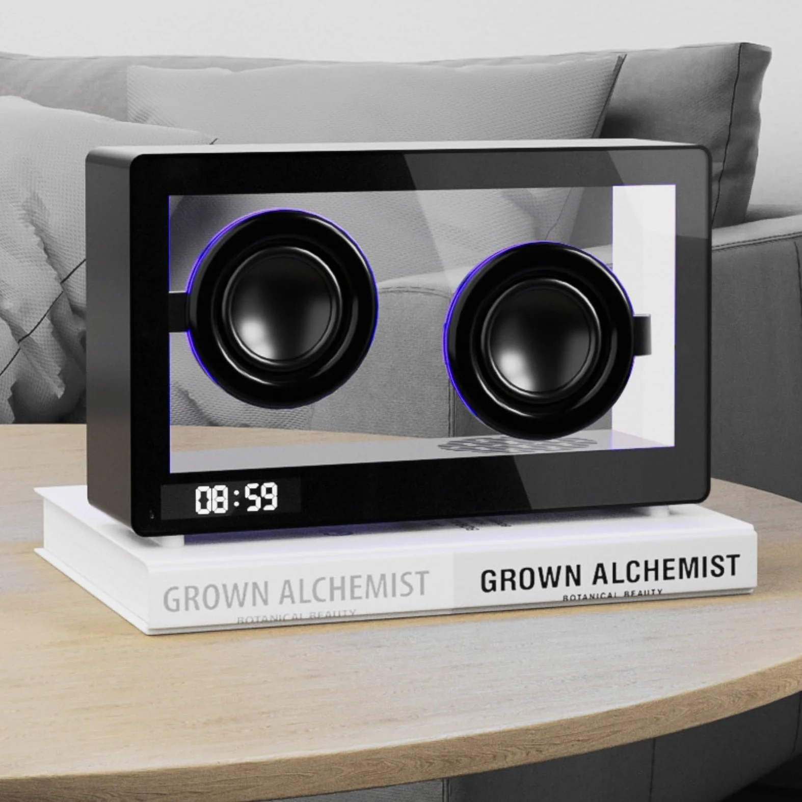 Reloj Despertador Digital Altavoz Reloj con Bluetooth 5.1 de Bajo Consumo Reloj Luz Ambiental Cálida Soporte Tarjeta TF y Batería Incorporada Carcasa, Negro