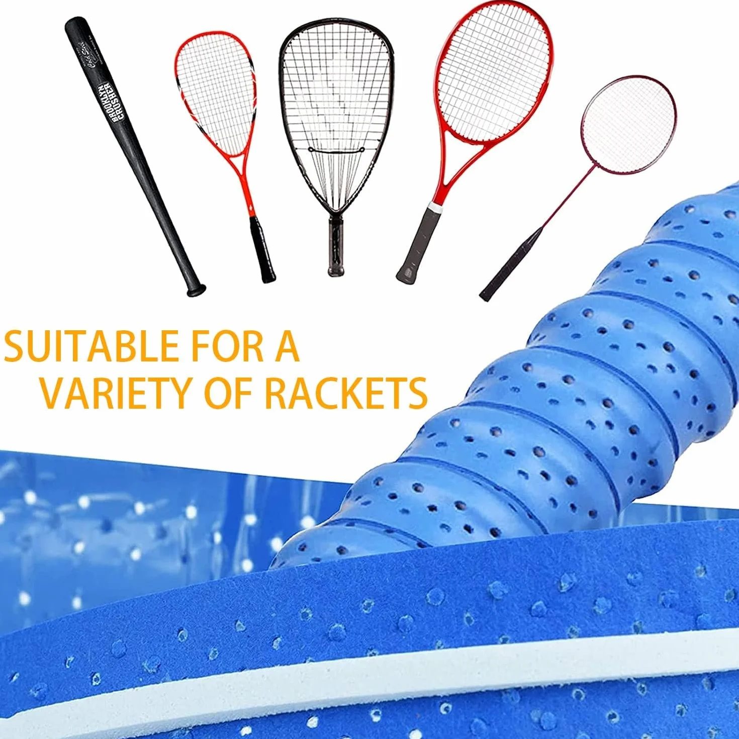 Cintas de Agarre de Raqueta 7 Piezas Multicolor Absorbente Sudor Antideslizante Secado Rápido Tenis Bádminton