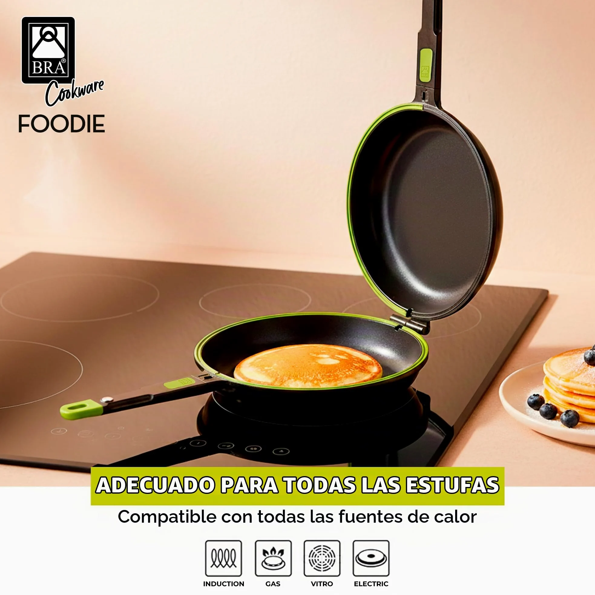 BRA Sarten Doble Tortillas Foodie 26 Cm Induccion