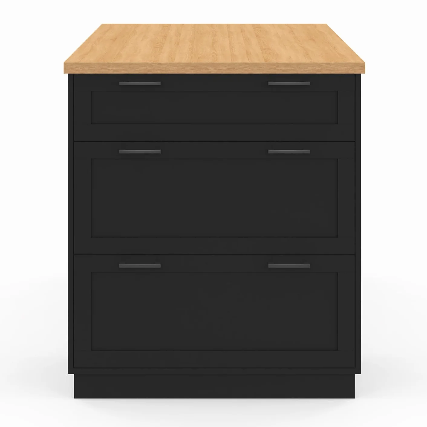 IDMarket – Ilot Central – Comedero de pie 4 personas VITO 130 cm cacerola 3 cajones negro y bandeja madera