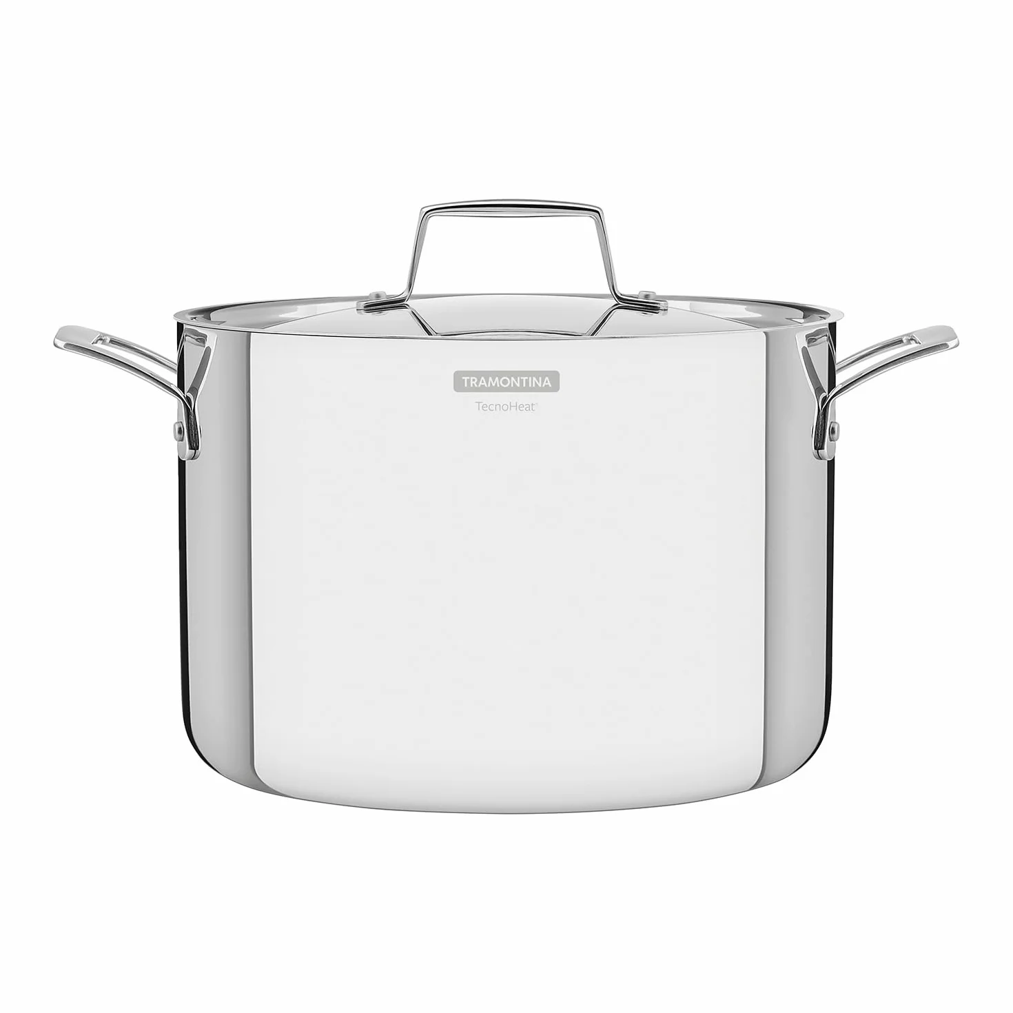 TRAMONTINA - Olla Grano, Alta y de Terminación Brillante, de Acero Inoxidable, con Cuerpo Triple y Tapa, 24 cm y 7,7 L
