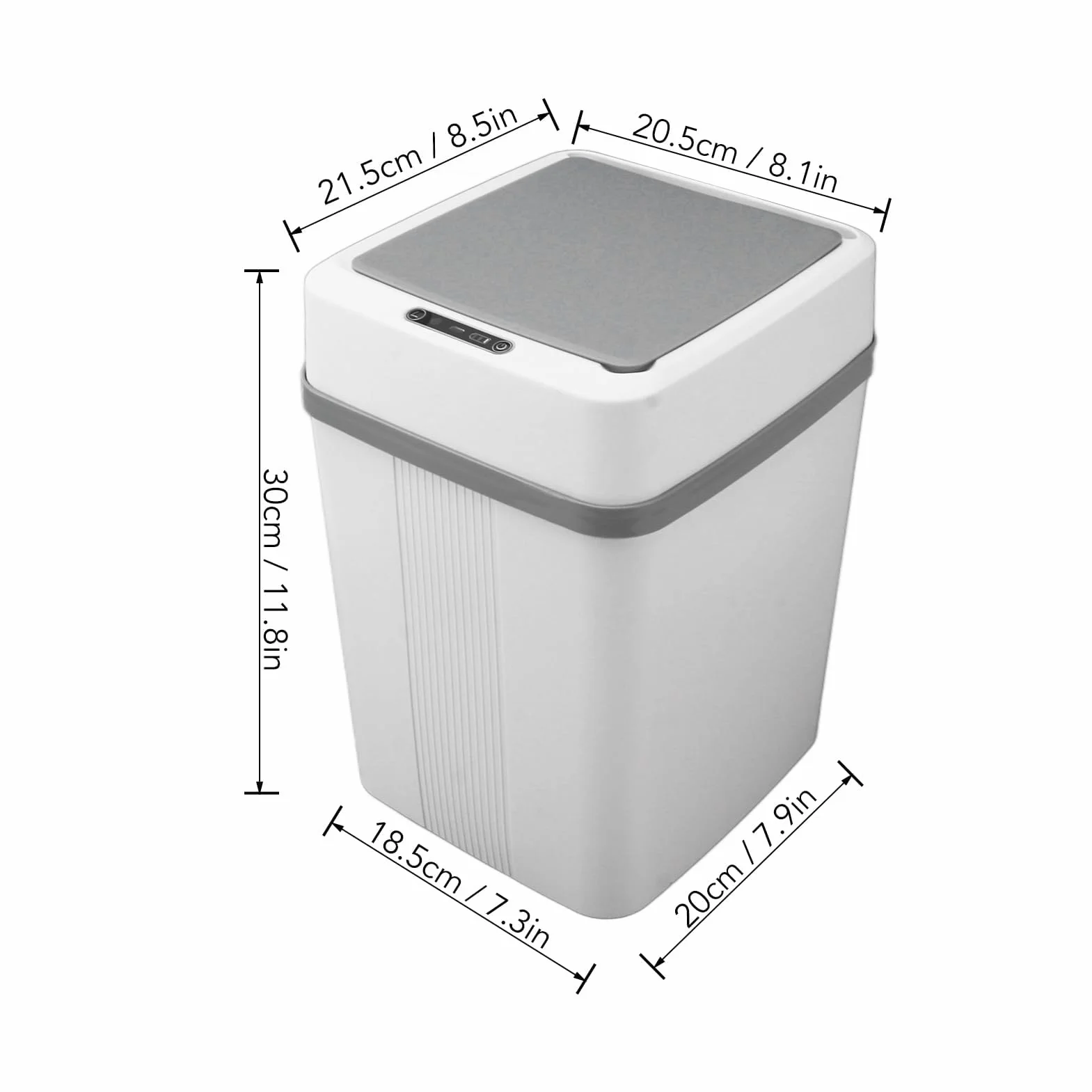 Duokon Bote de Basura con Sensor Inteligente, Carga USB, Tapa Automática, Resistente al Agua