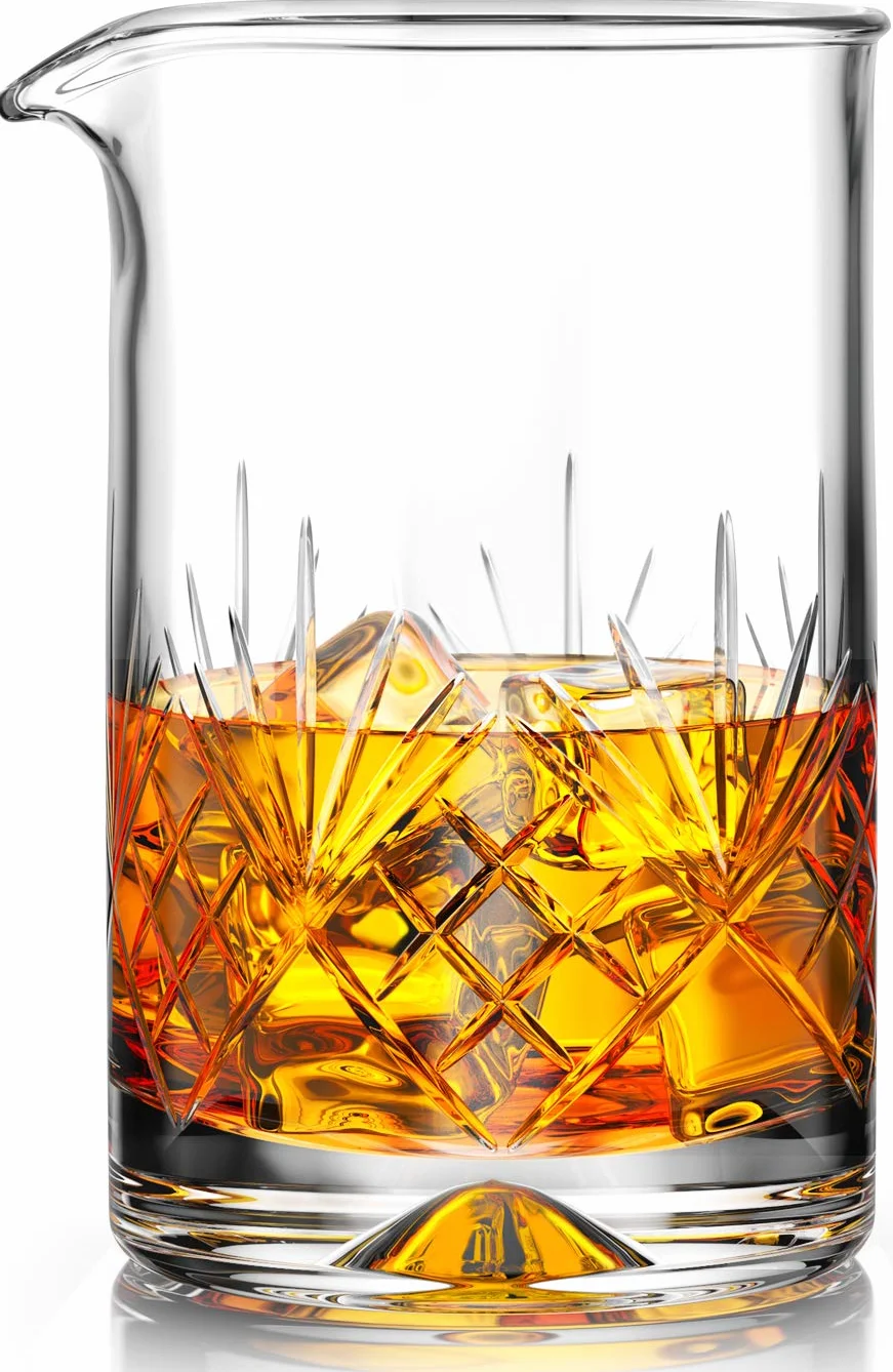 Vaso mezclador de cóctel de cristal – Premium 710 ml – Coctelera de fondo sólido y grueso, herramienta de camarero de calidad profesional para remover cócteles y bebidas – Ideas de regalo para