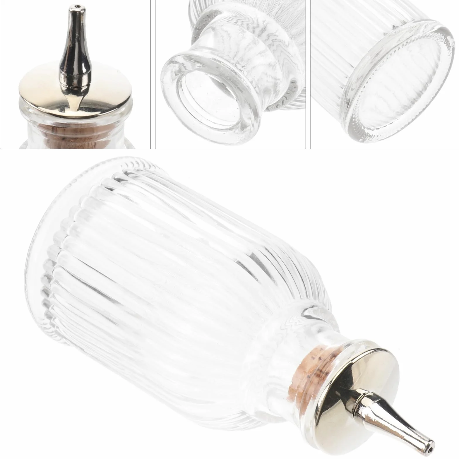 Botella Dispensadora de Vidrio de 90 Ml para Whisky y Absenta con Tapa, Elegante y Moderna para Fiestas y Cualquier Ocasión Color Aleatorio