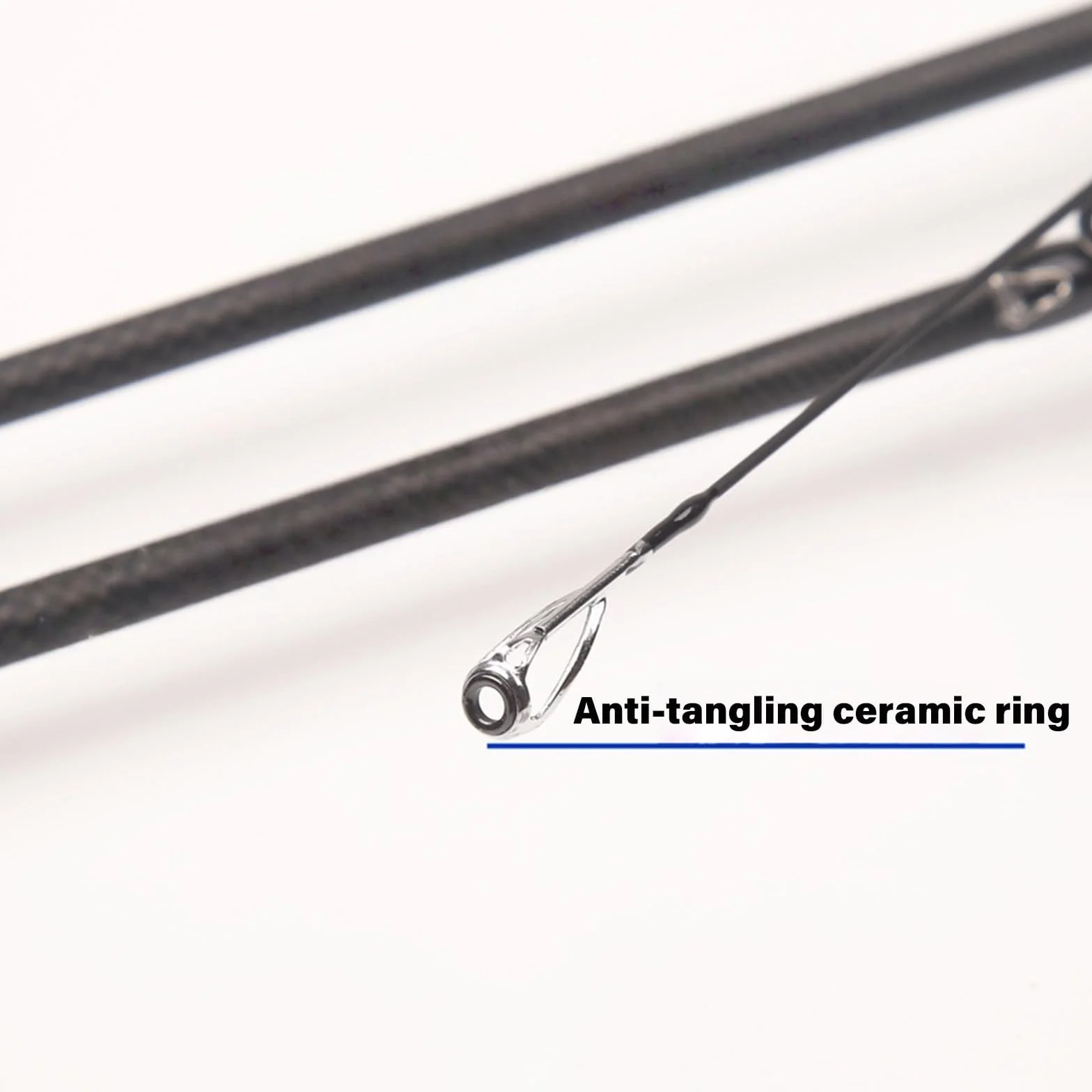 Caña de pescar de carbono de una sola pieza con agarre ergonómico portátil