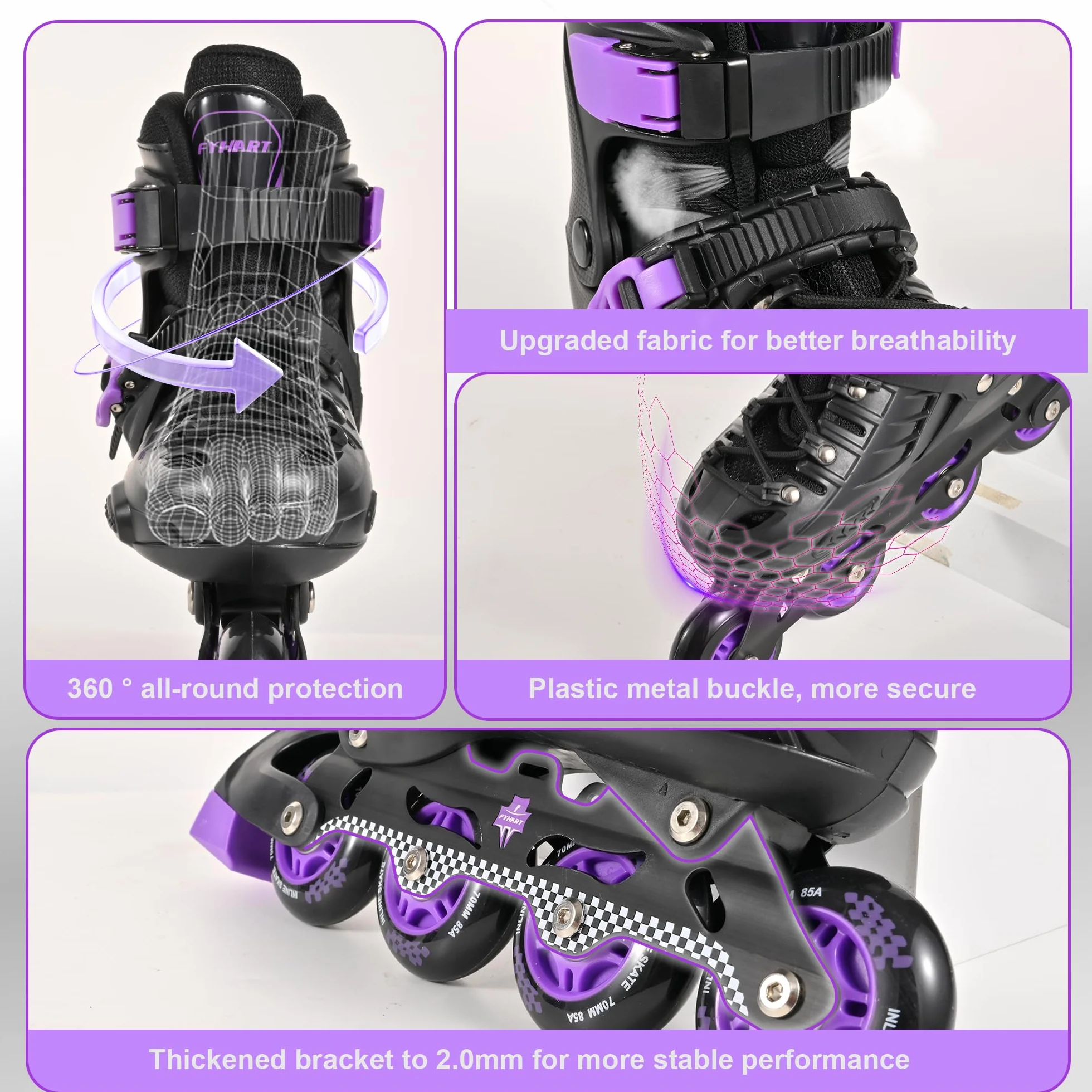 Patines en línea Ajustables para Niños Niñas Principiantes Interior Exterior