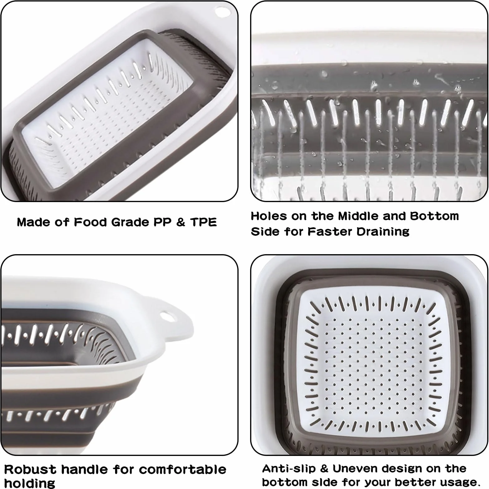 Escurridor Plegable,Colador Plegable,2 Piezas Escurridor Plegables Silicona,Colador Pasta (Blanco + Rosa)