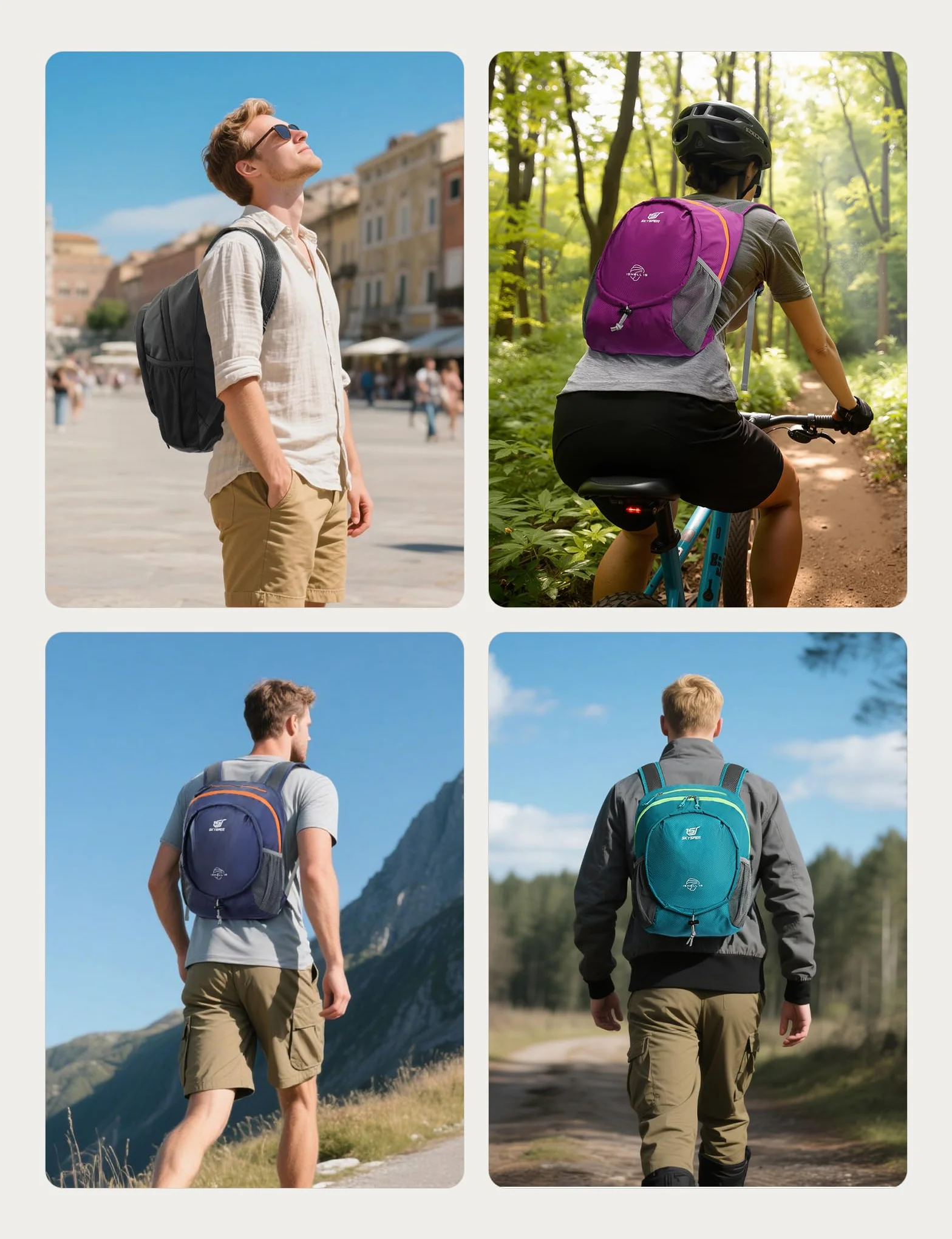 SKYSPER Mochila Plegable Ultraligera 15l Senderismo Hombre Mujer Viaje