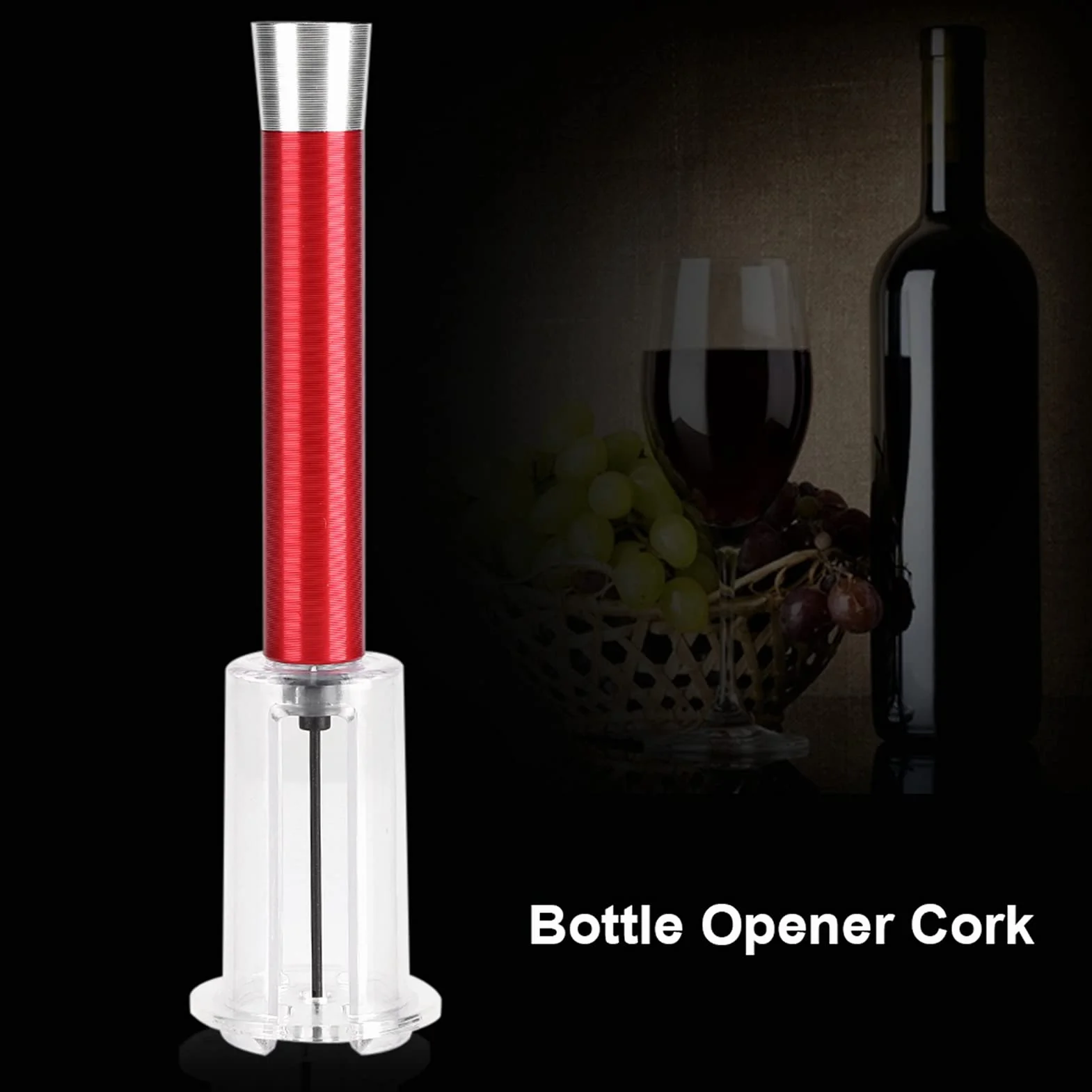 Sacacorchos Neumático, Bomba de Aire Fácil Presión Abridor de Botellas de Vino Tinto Removedor de Corcho Herramientas de Sacacorchos (rojo)