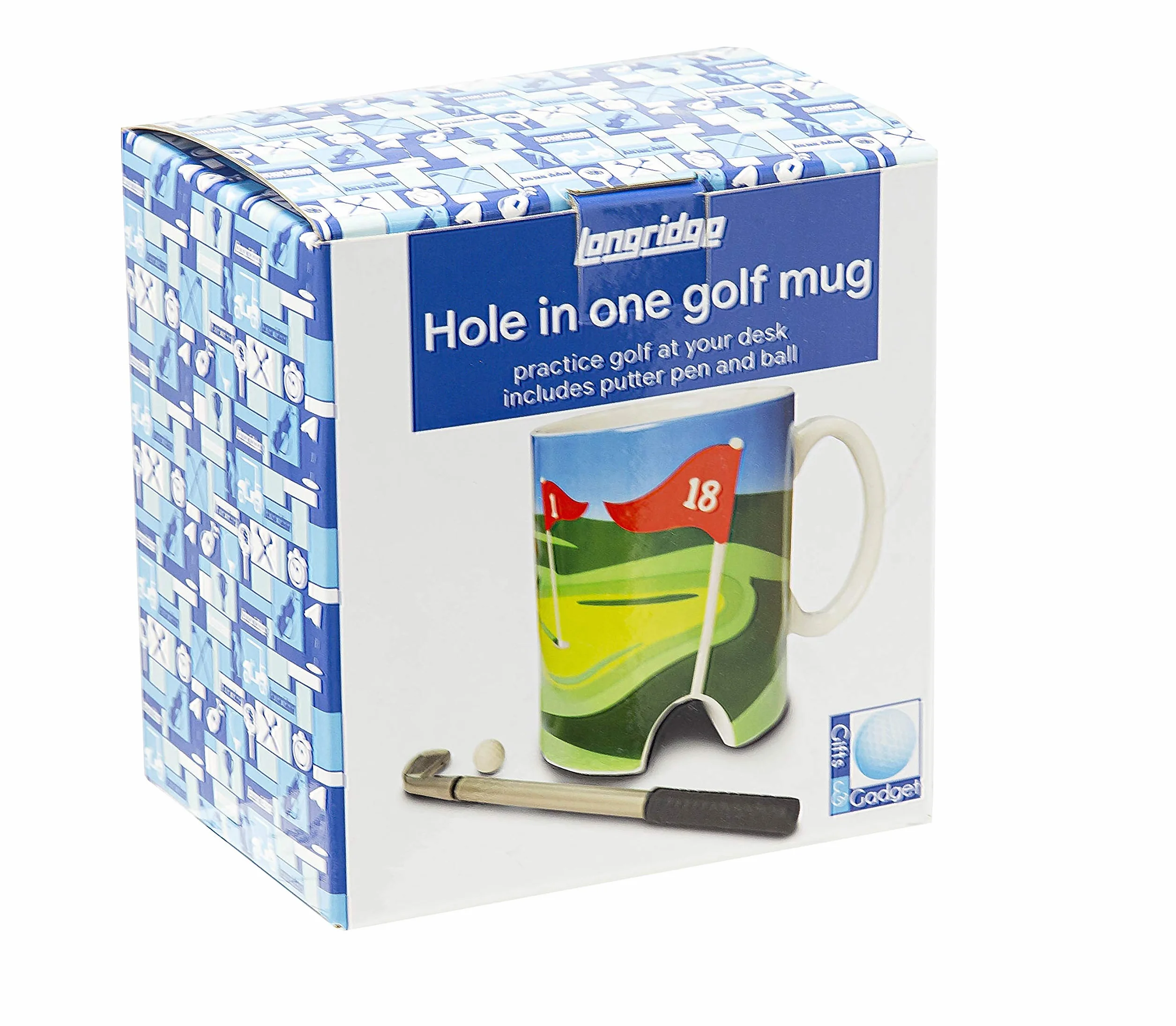 Longridge Taza de Golf y Mini Putter Blanco