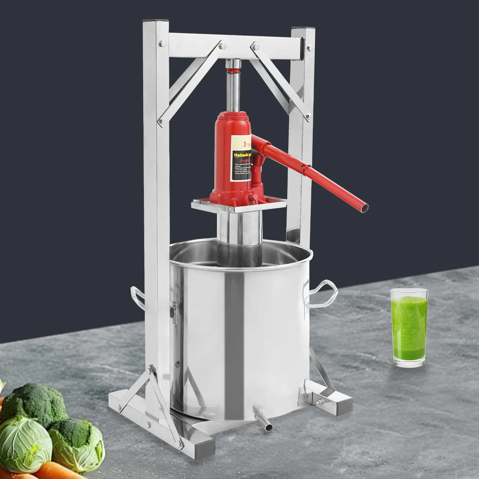 Prensa hidráulica de frutas 12L vino Sider Prensa Fácil Operación Gran Capacidad Herramienta Prensa de Vino Estructura Estable Trituradora de Prensa de Frutas para Prensa de Frutas Suave Como Uvas