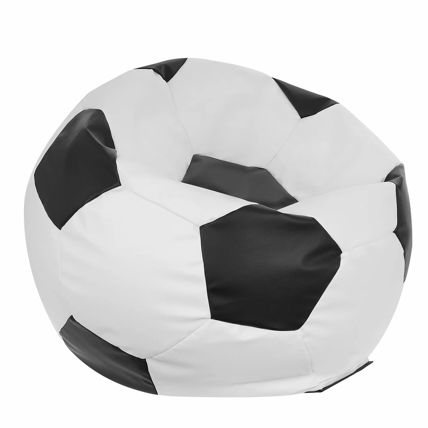 Ecopuf Beanbag Ball - Bean Bag Ball - Beanbags para Juegos de Bolsa - Accesorios para Fútbol Sala de Niños - Eco-Cuero - 90x55cm, Negro E14