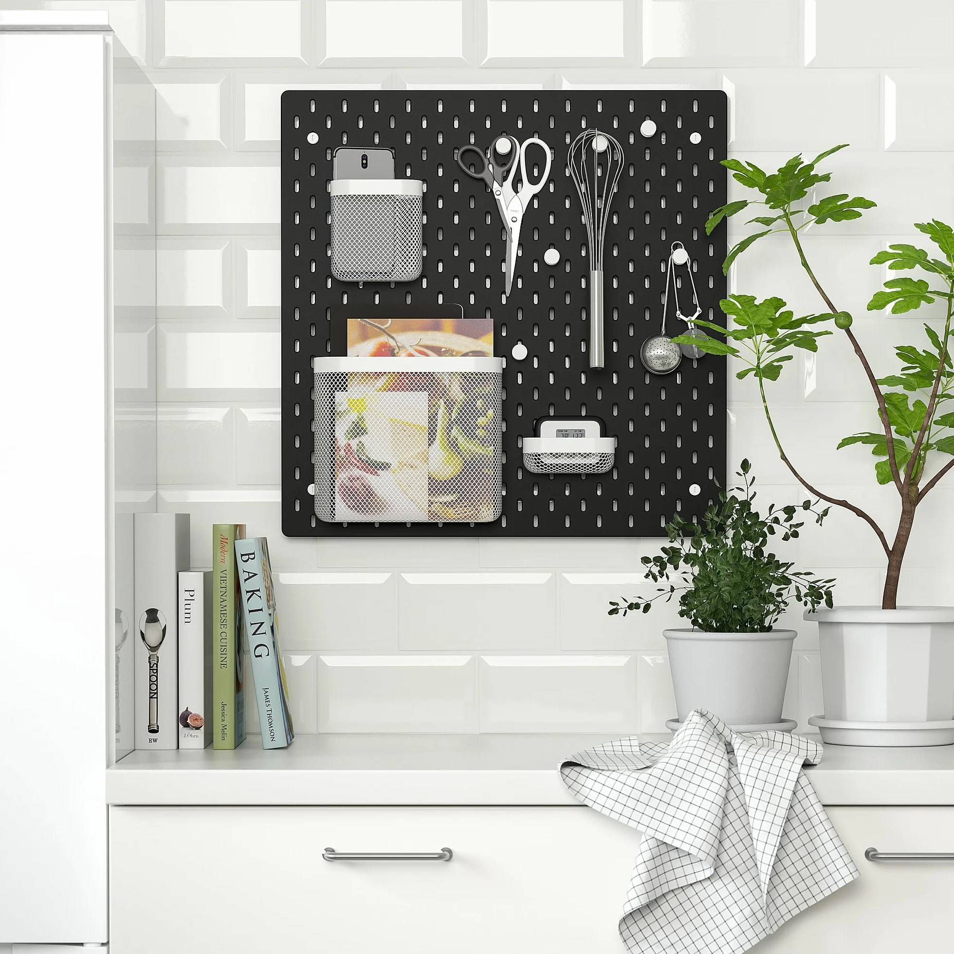 Tablero de clavijas IKEA SKÅDIS, 56 x 56 cm, negro