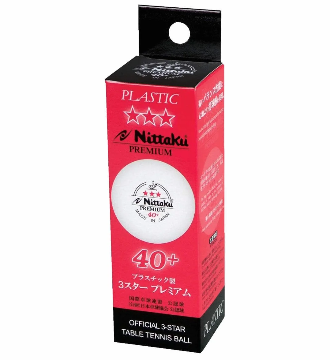 NITTAKU 3-Star Premium 40+ Pelotas de tenis de mesa