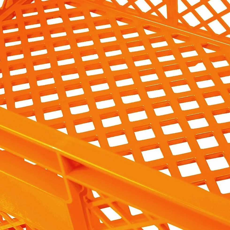 6 x Contenedores Apilables europeos (durchbrochen/cesta apilable, medidas 600 x 400 x 240 mm, Naranja