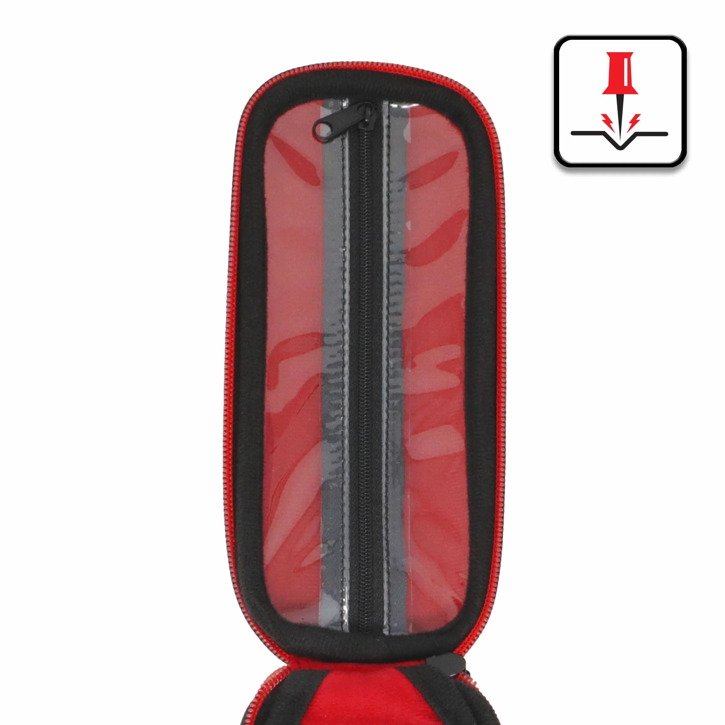 USA Gear Funda para Dardos - Estuche 3 Dardos de Punta Blanda con Compartimento Puntas de Plástico, 12 Ranuras Plumas, Varillas y Otros Accesorios - Diseño de Espuma con Cierre Seguridad (Rojo)