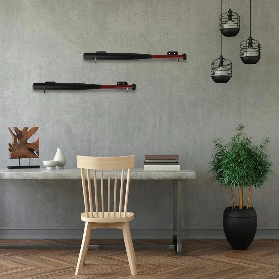 Soportes de pared para bate de béisbol, soporte acrílico con tornillos ocultos para exhibición
