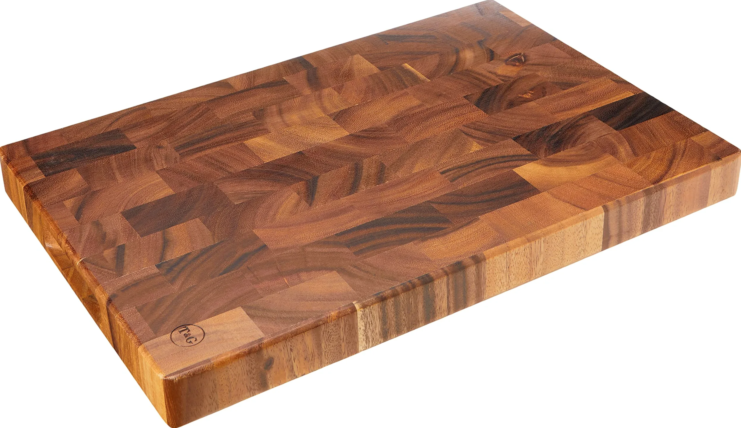 T&G Tuscany - Tabla de cortar rectangular (madera de acacia, con ranuras para transportar) Estilo 3