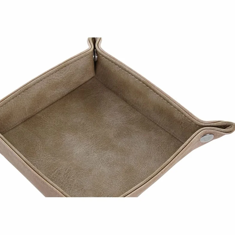 Bandeja vaciabolsillos Piel Color Marron 18x18 cm (Marron)