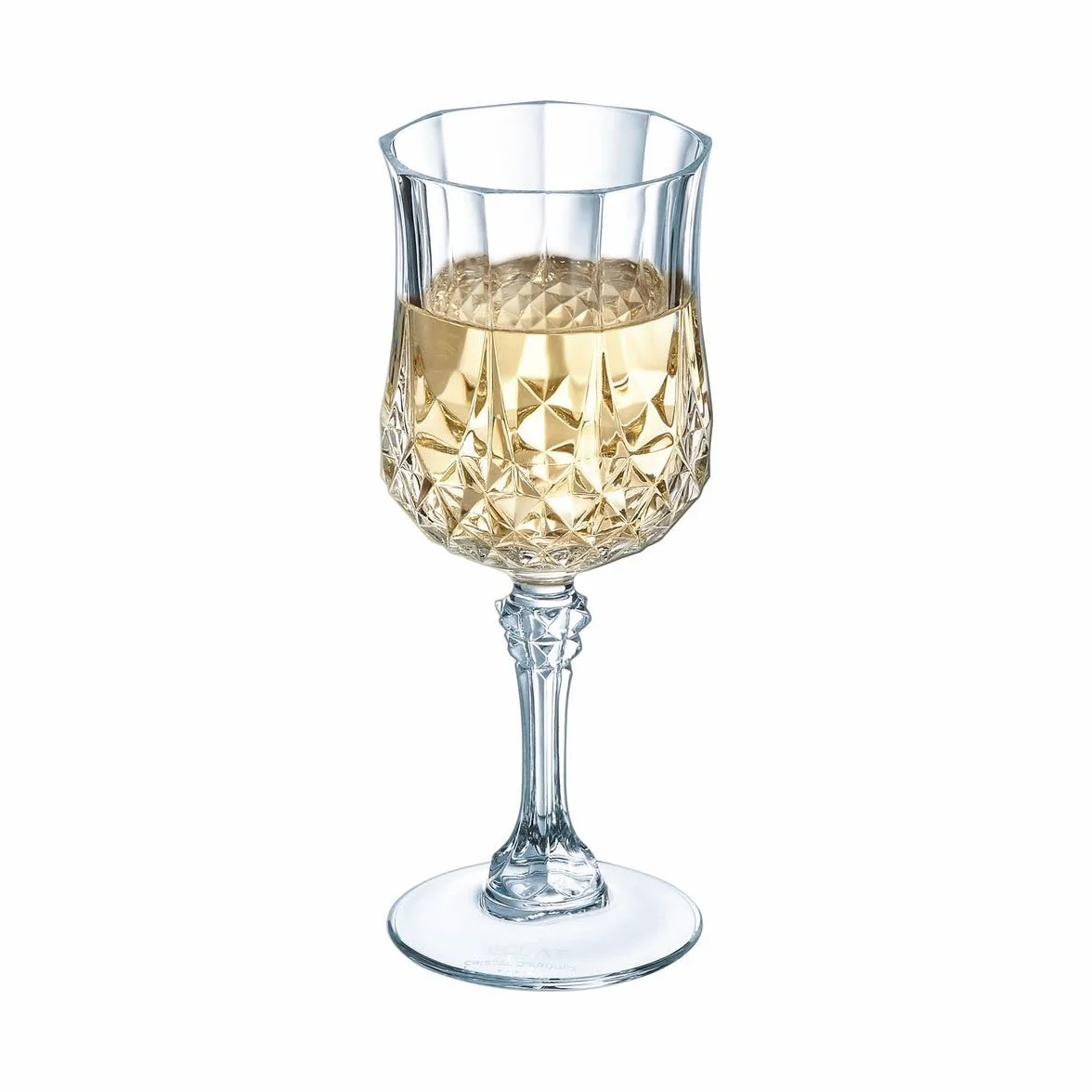 Cristal D'Arques Copas de Vino Longchamp 25 cl Juego de 6 | Vidrio Kwarx de alto brillo, copas de cristal con pie, apto para lavavajillas, fabricado en Francia