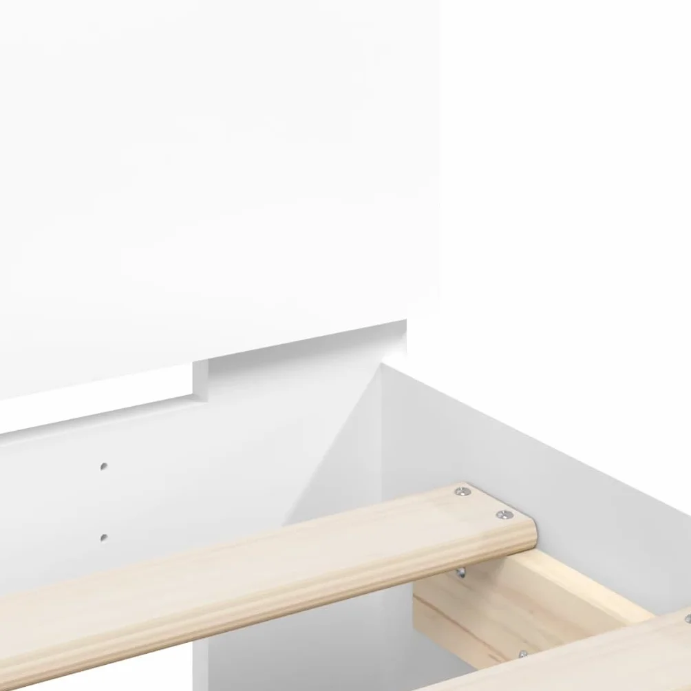vidaXL Cama con Cabecero, Somier de Invitados, Armazón Marco de Cama, Mueble para Dormitorio Hogar, Madera de Ingeniería Blanca 90x190 cm