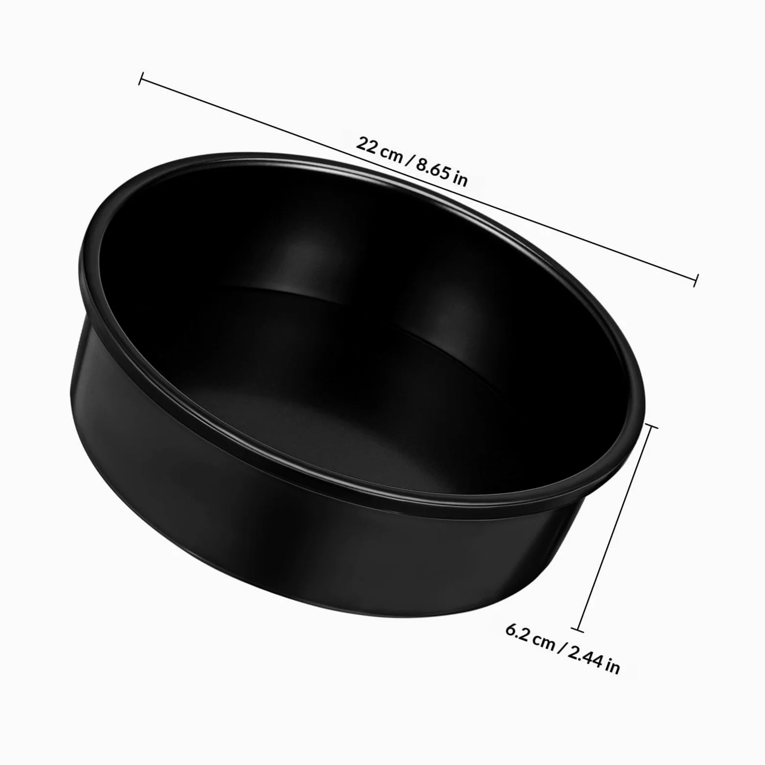 Garneck 3 Piezas Molde Redondo para Pastel, Moldes para Pasteles, 8 Pulgadas, Negro, Acero al Carbono, Antiadherente, con 100 Hojas de Papel de Pergamino, para Bodas y Aniversarios