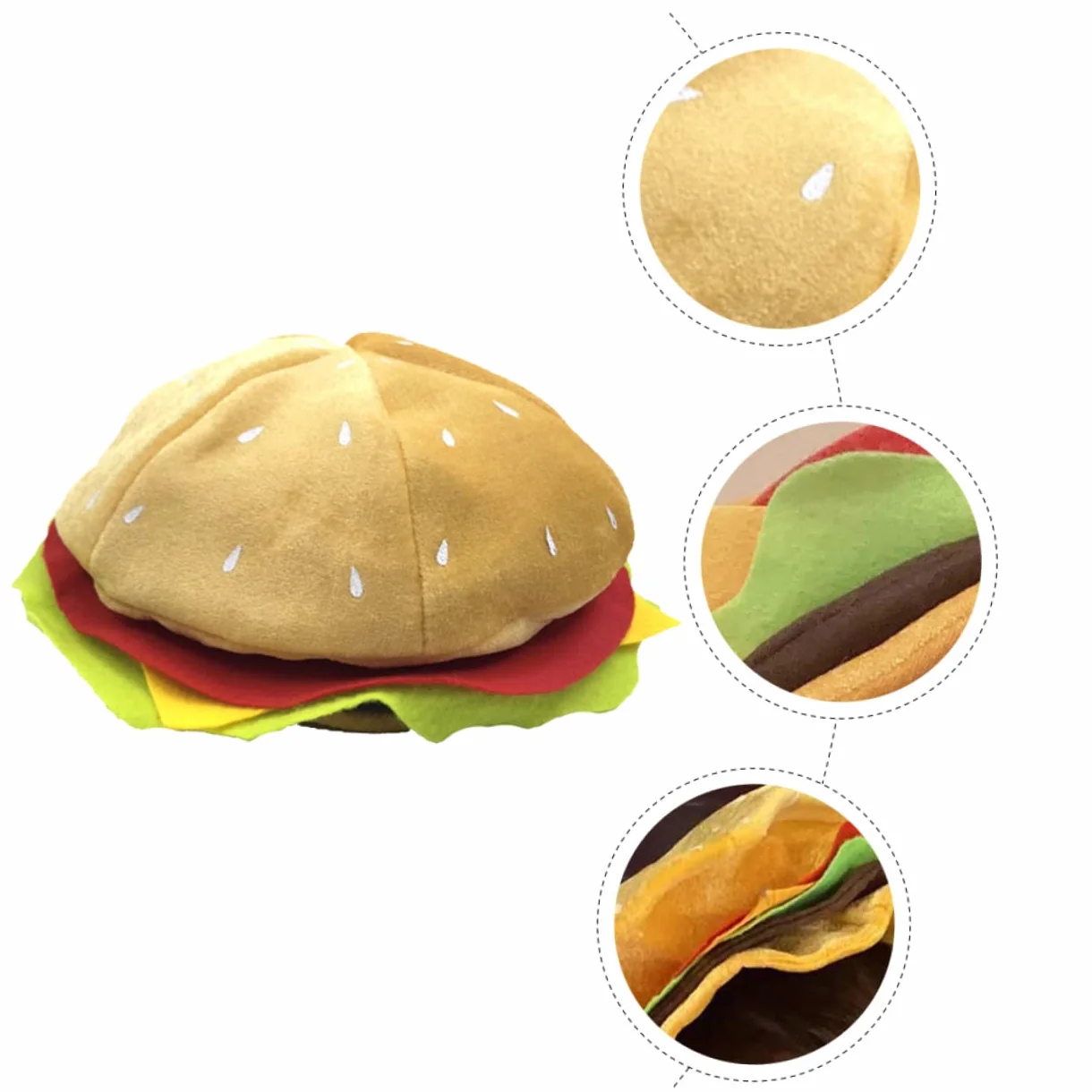 4piezas Sombrero De Hamburguesa Divertido Cosplay y Halloween Gorro De Diseño Adorable y Original Para Adultos