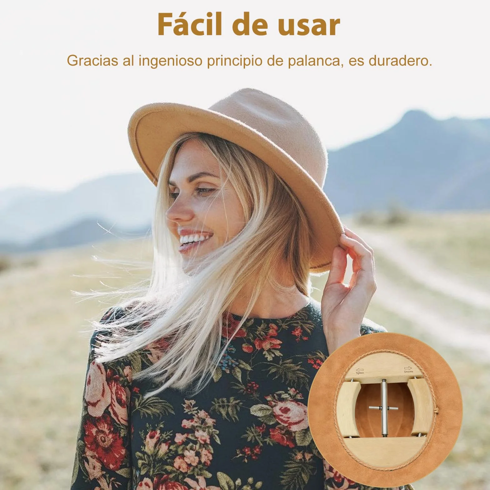 Extensor de sombreros de madera de haya cuatro vías