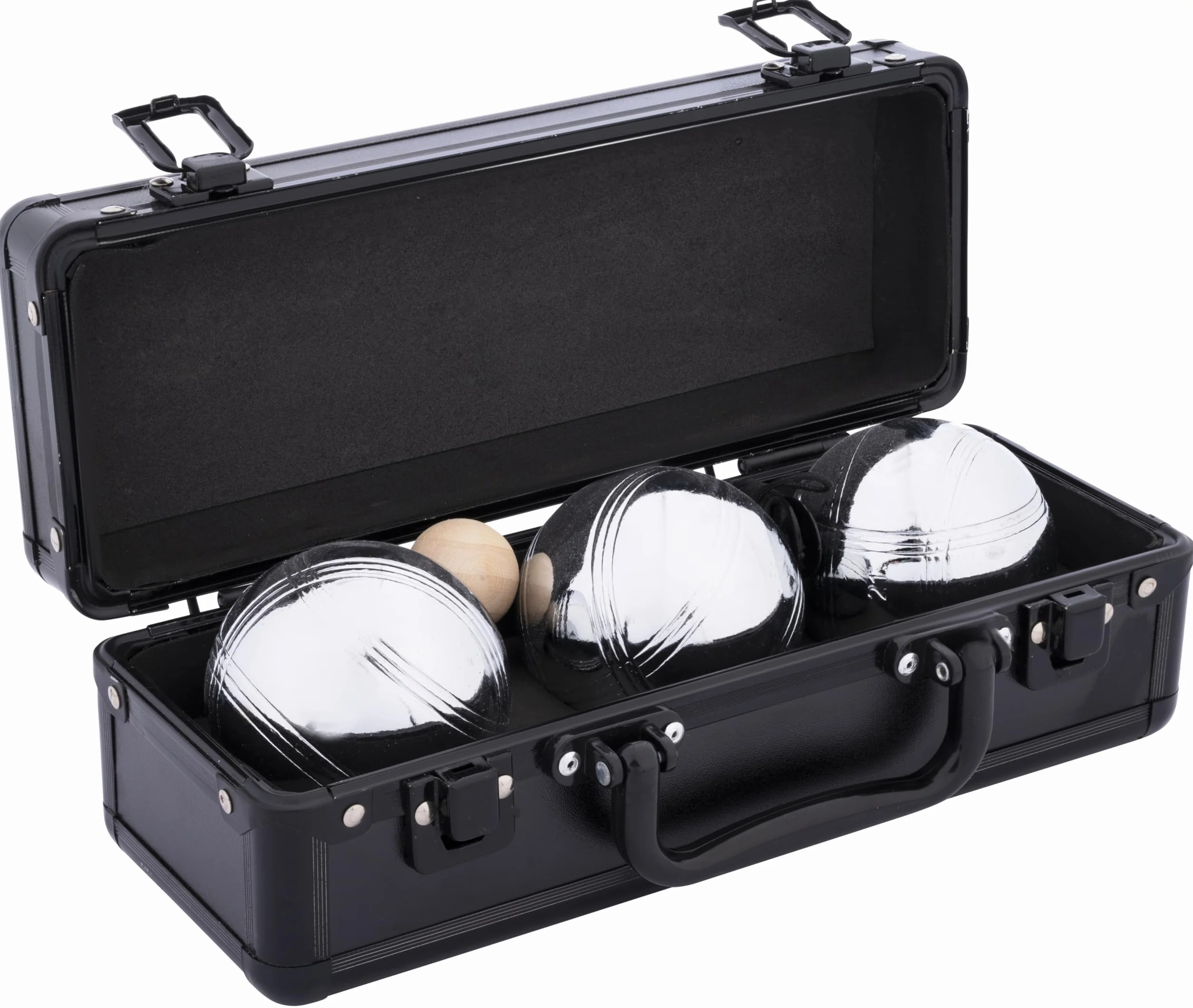 Engelhart Set de Petanca con Maletín de Aluminio, 3 Bolas de Metal 74 mm 720 g, Juego de Petanca Exterior