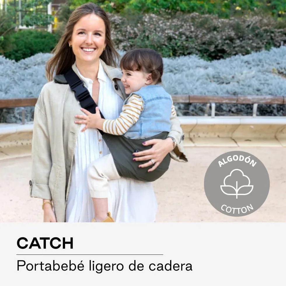 Jané Catch Bandolera Bebé Cadera Porteo Lateral Ajustable Ergonómico Antideslizante 100% Algodón 9-48 Meses Gris