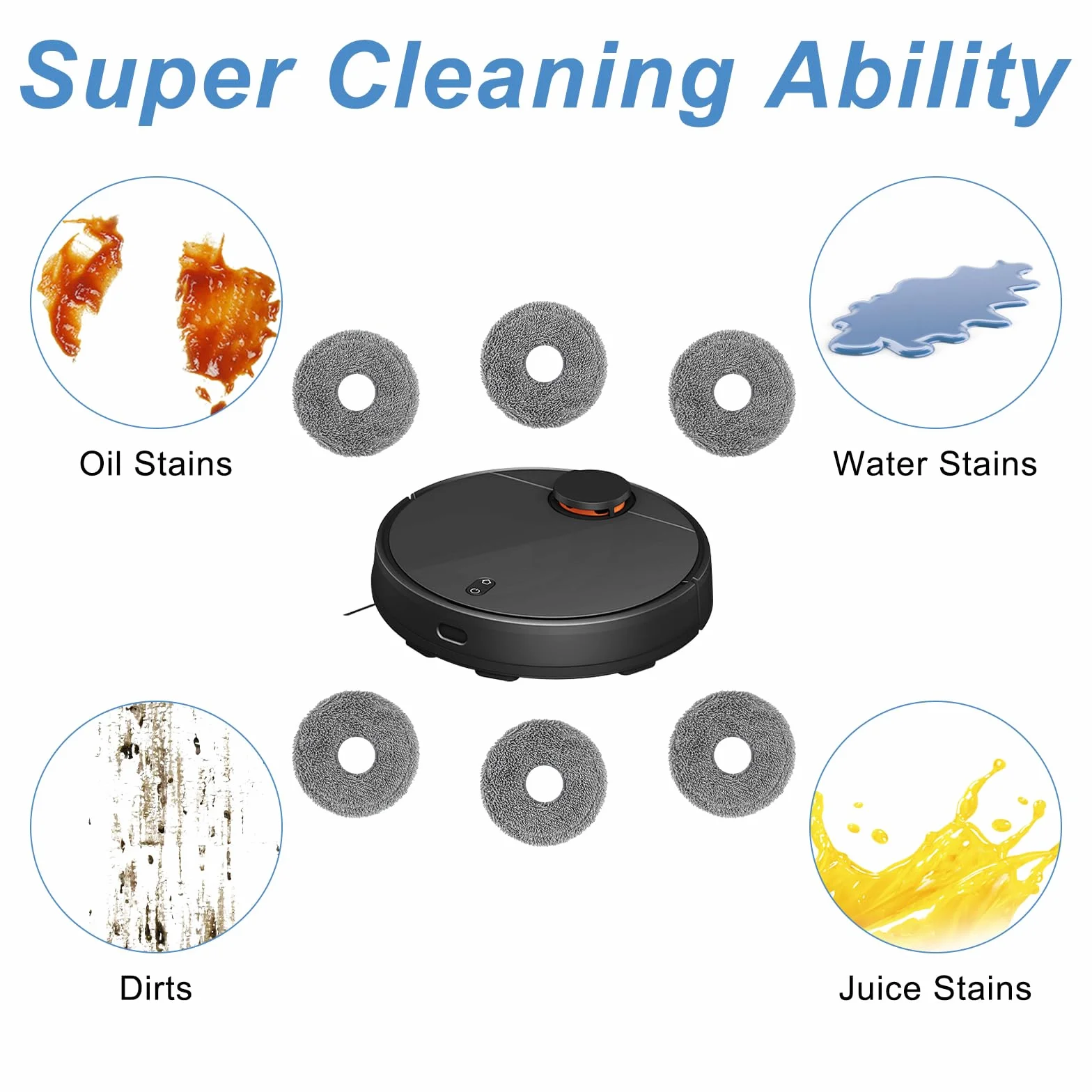 Lixiluxia Juego de 6 Paños de Repuesto, Mopa Paño Almohadillas compatibles con Xiaomi X20, Dreame L10s Pro Ultra Heat, X40 Ultra Complete, L10s Pro Gen 2,L20 Ultra, L10s Ultra, L10s Plus, L10 Prime