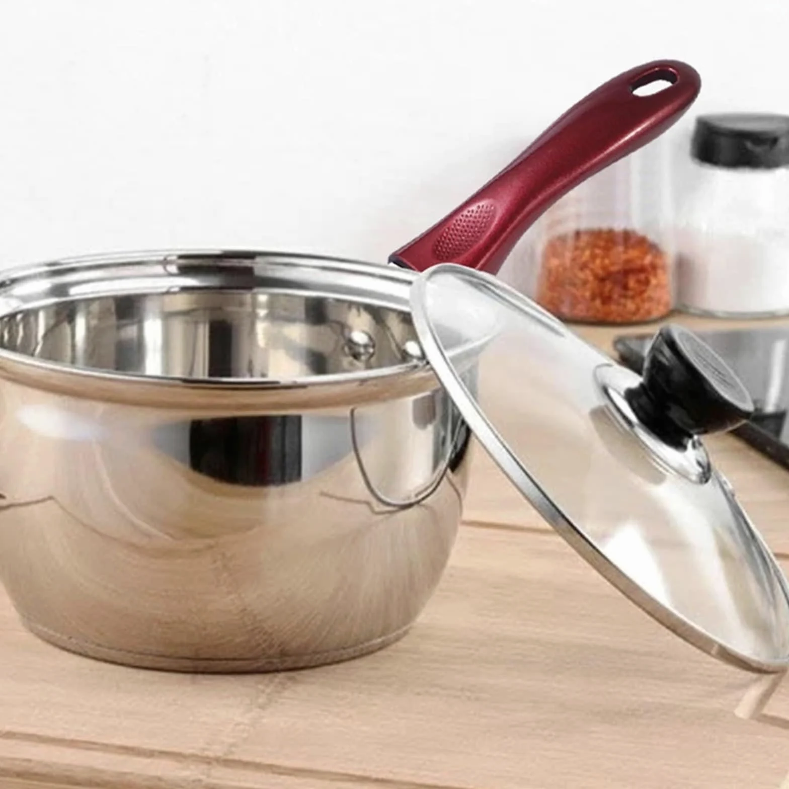 Asa de la tapa de una olla, Reemplazo de mango sartén acero inoxidable baquelita, 6 piezas, multicolor(Red)