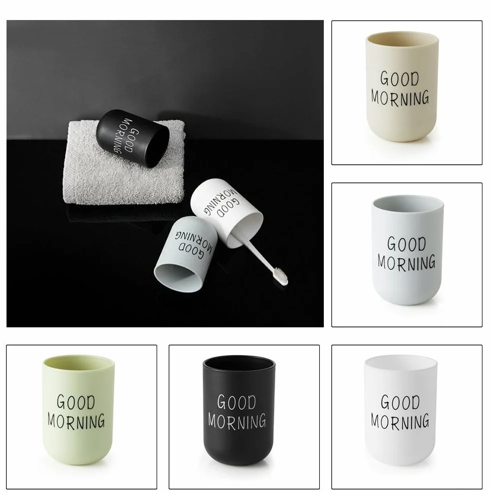 Vaso de baño de polipropileno de 400 ml, diseñado para lavado de viaje y almacenamiento de cepillos de dientes, base antideslizante para un uso diario estable (verde)