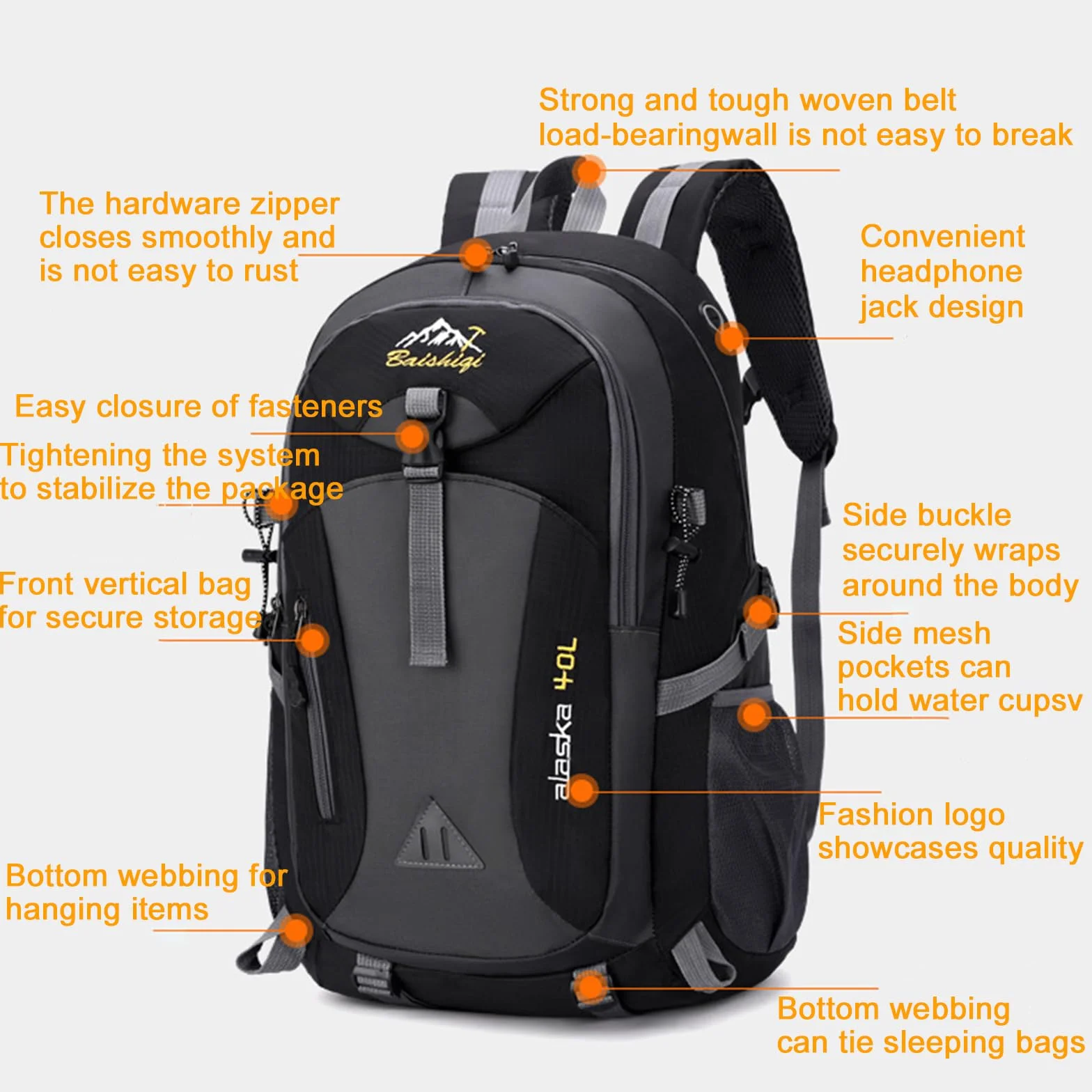 40L Mochila Impermeable Bolsa de Viaje Resistente al Agua para Esquí Trekking