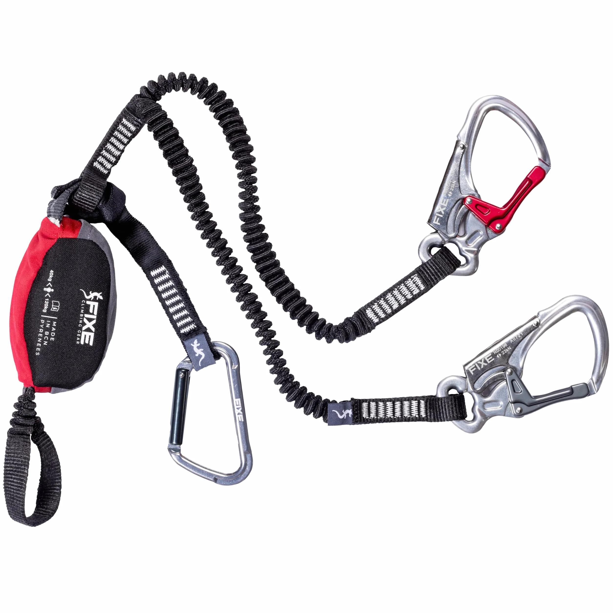 FIXE Ferratum Pro Disipador via ferrata Kit via ferrata con mosquetón y bolsa Cinta de anclaje escalada