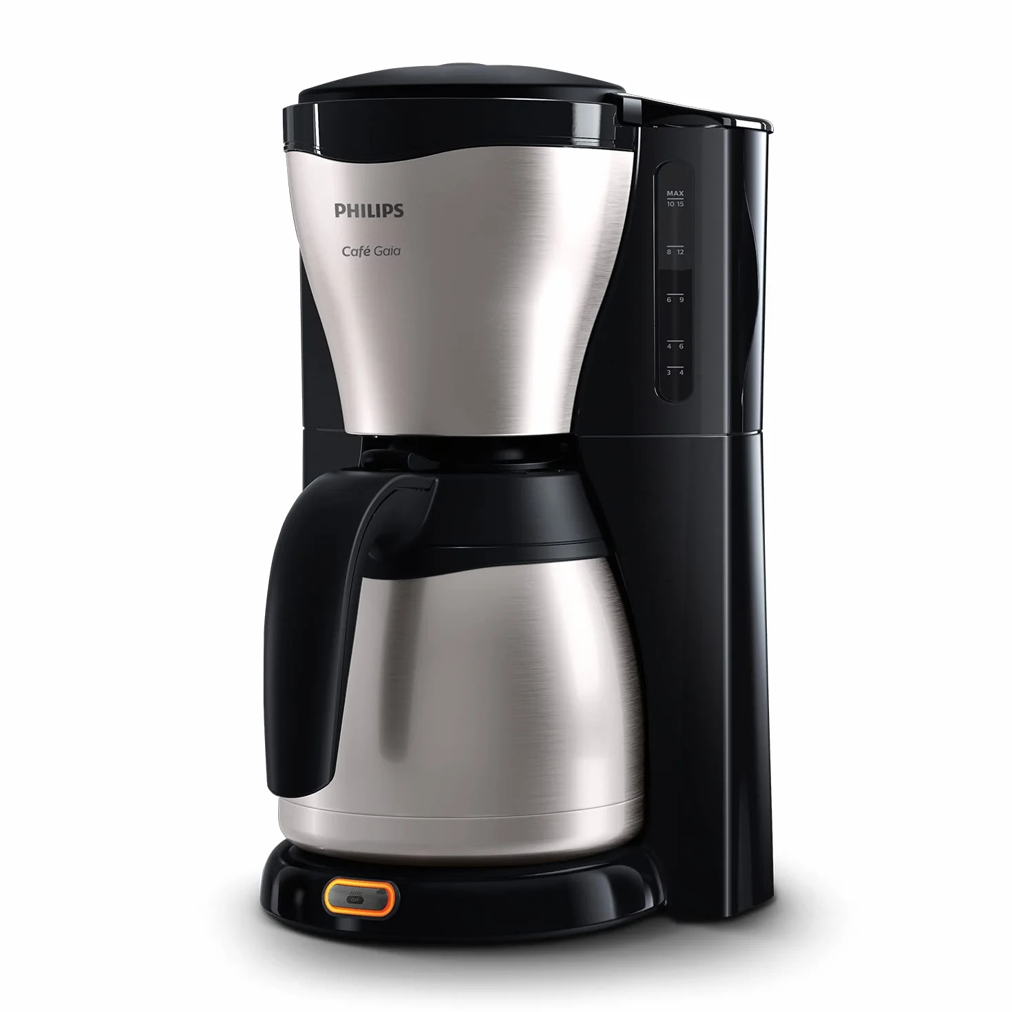 Philips Cafetera - Jarra Térmica 1.2L, hasta 15 Tazas, Acero Inox, Plateado/Negro (HD7546/20)