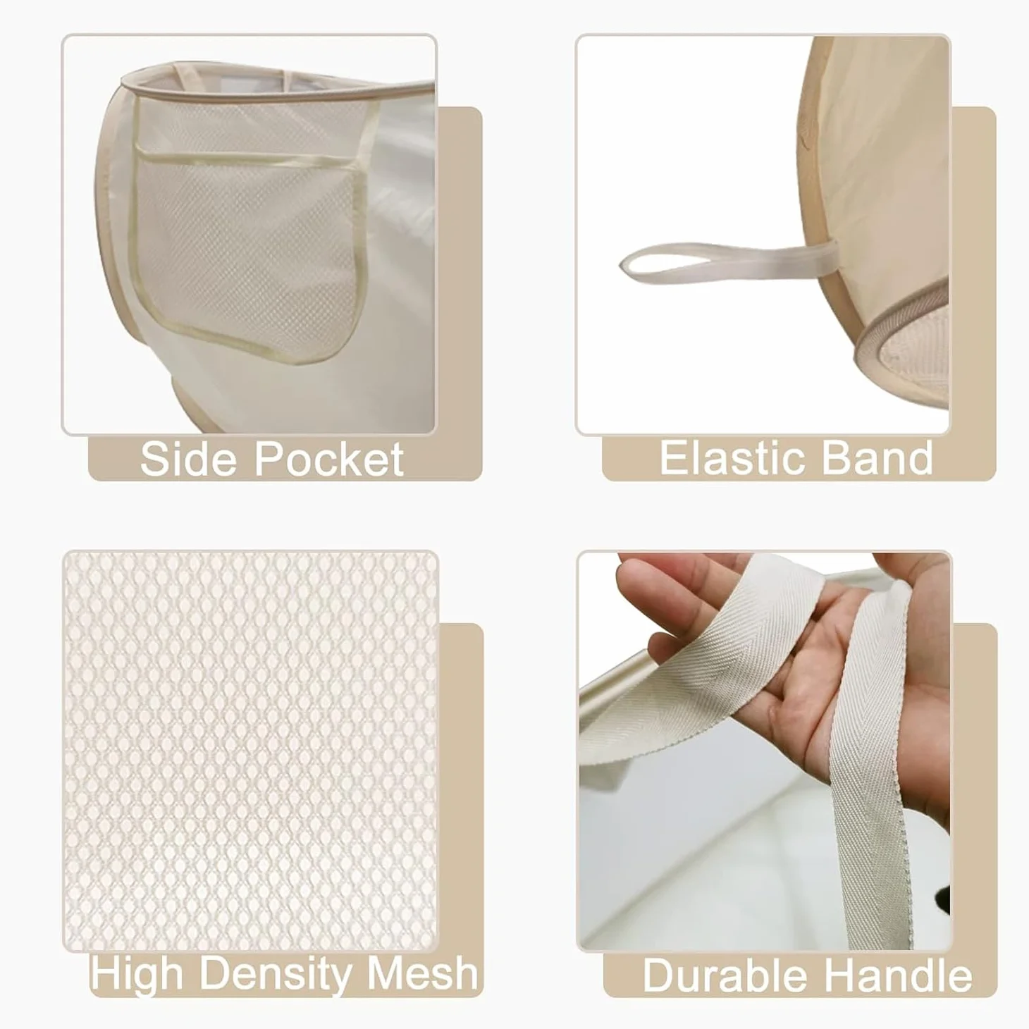 Cesto Plegable de Malla Plegable Pop-Up Malla Cesto de Ropa Bolsa Cesta de Colada Lavado Pop Up para Guardar Ropa y Objetos Pequeños