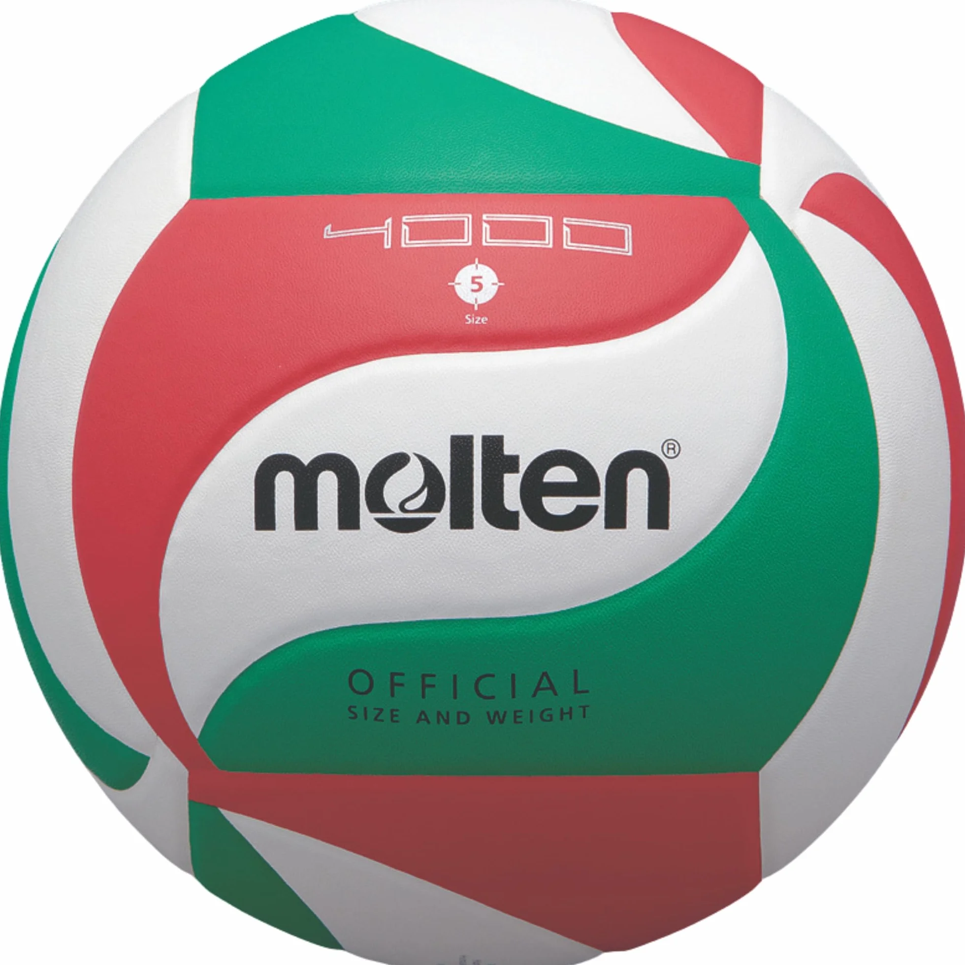 Molten VM4000 Balón de Voleibol Talla 5 Blanco Rojo Verde