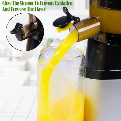 Licuadora de prensado en frío de 1000 ml con función de reversa, extractor masticador de baja velocidad de 50 RPM para frutas enteras, licuadora lenta de fácil limpieza para uso doméstico y de cocin