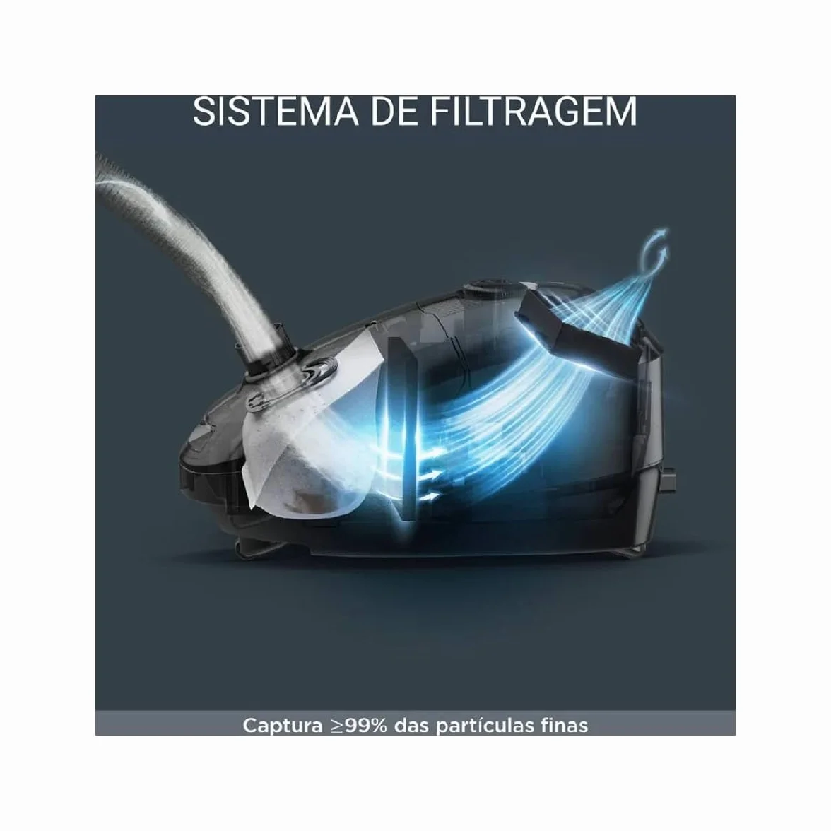 Rowenta RO3126 Power XXL Aspiradora de Suelo con Bolsa, Azul Oscuro/Gris