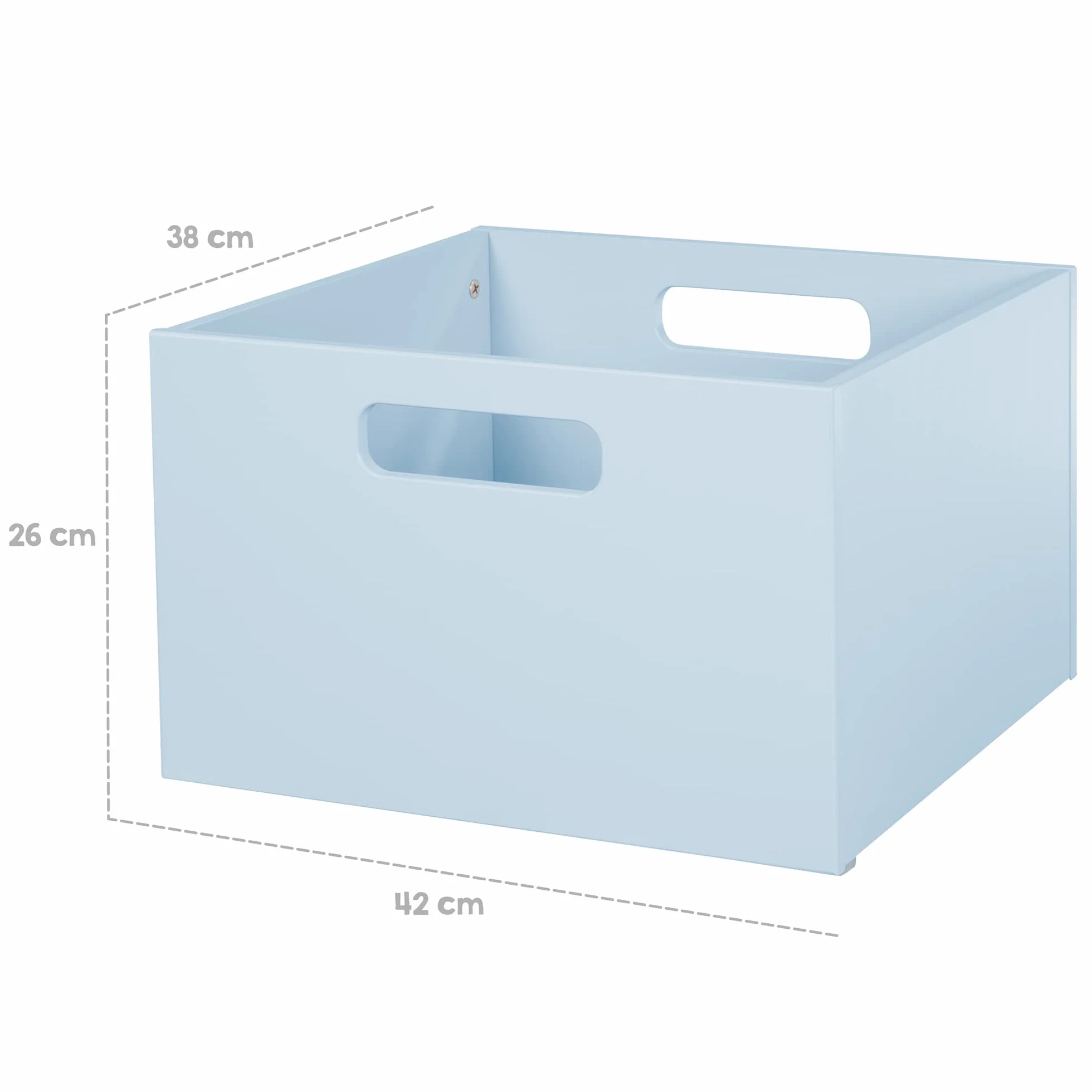 Caja de Almacenamiento de Madera para Habitación Infantil con Asas - Azul