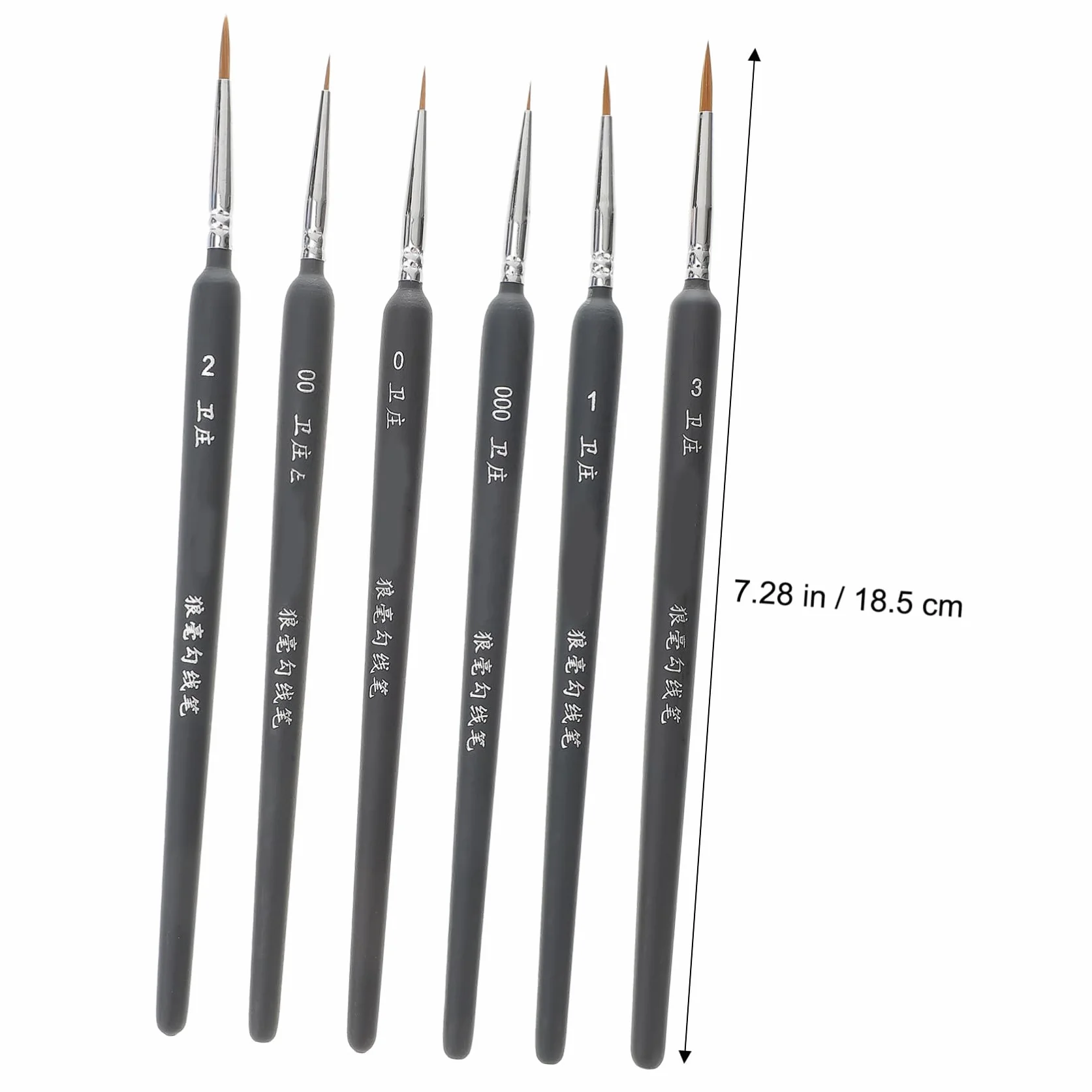 Pinceles de Acuarela Ideales para Pintura al Óleo de Pelo de Comadreja Ligero y Portátil Conjunto de 6 y Dibujo Lineal en Viajes