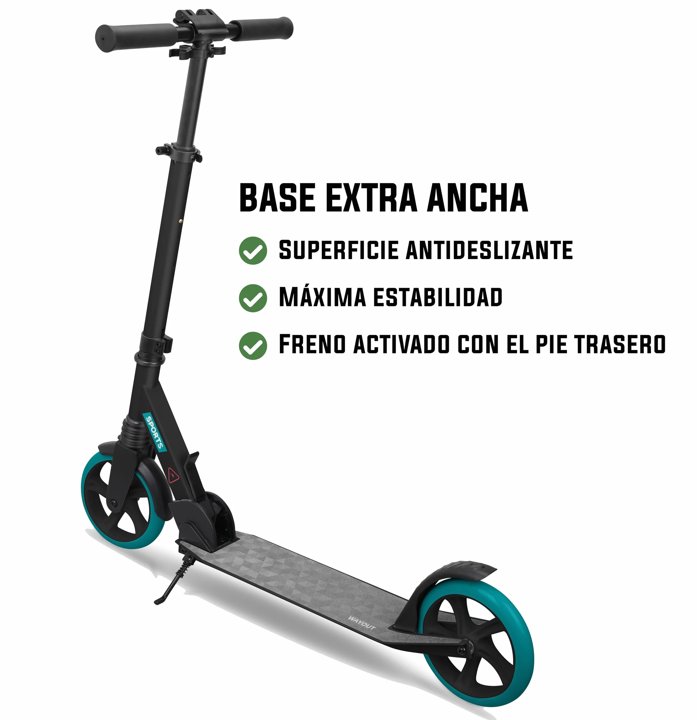 Patinete Urbano Ajustable con Ruedas 200MM y Suspensión para Niños
