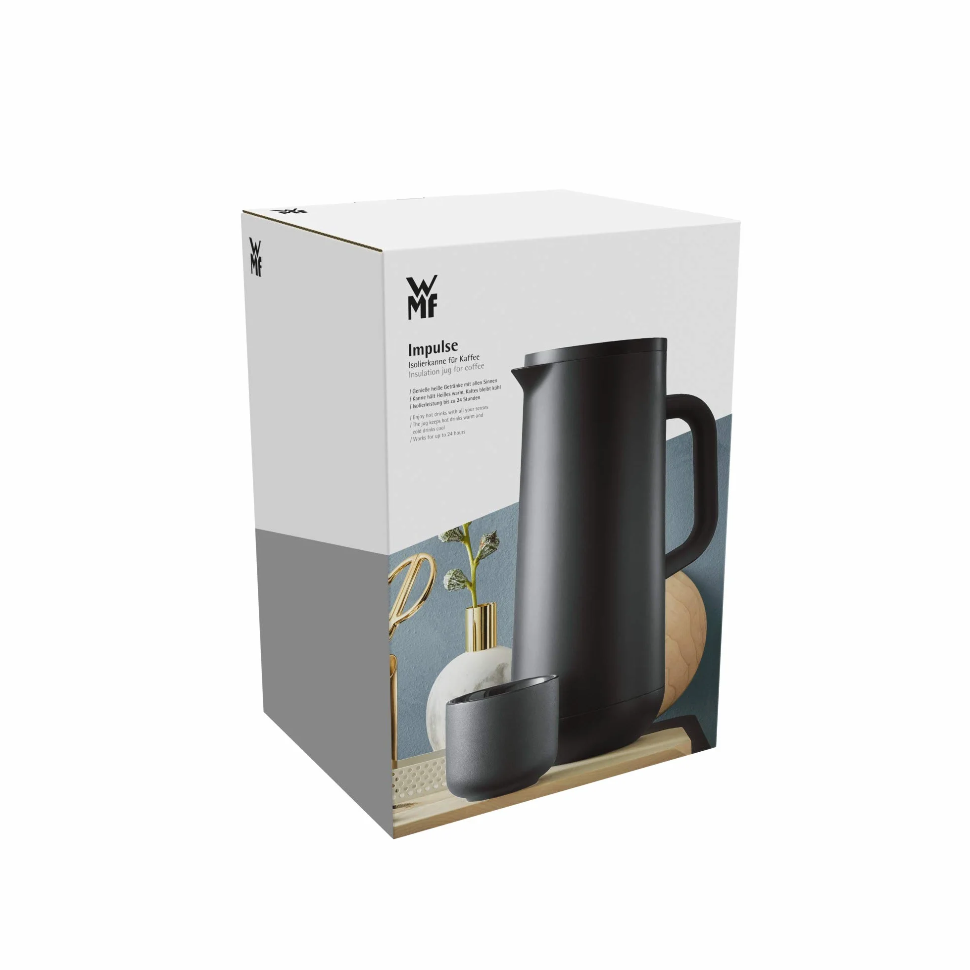 WMF Impulse - Jarra Térmica, 1L; Termo con mantimienot de Calor y frío Color Negro