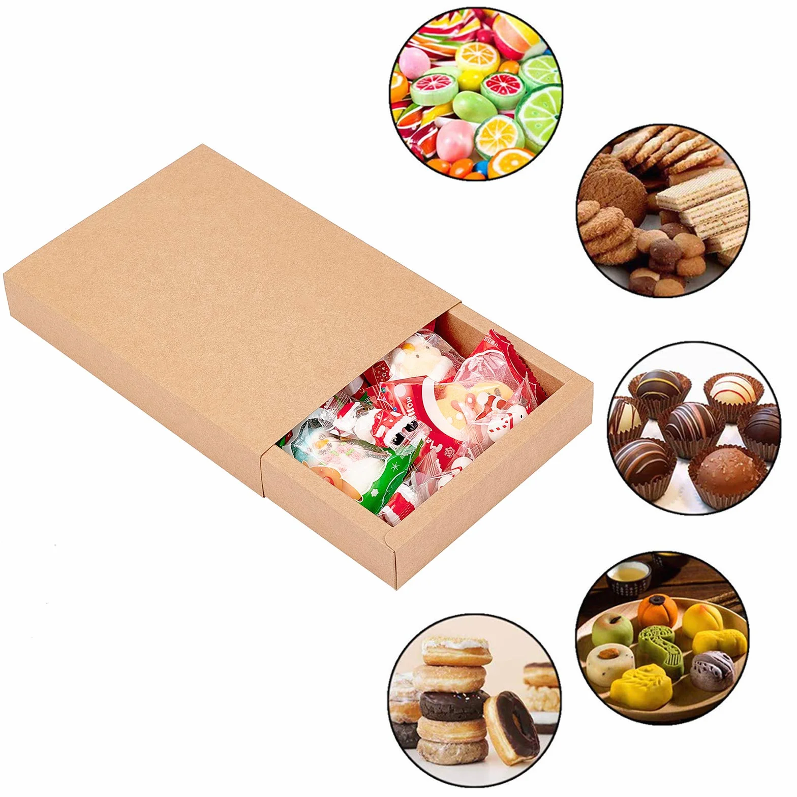 BENECREAT 10 Pack Caja de Cajón de Papel Kraft 20x15x3cm, Caja de Cartón Marrón para Joyería, Dulces, Cajas de Regalo Pequeñas para Envolver Regalos, Navidad, Boda, Favores de la Fiesta
