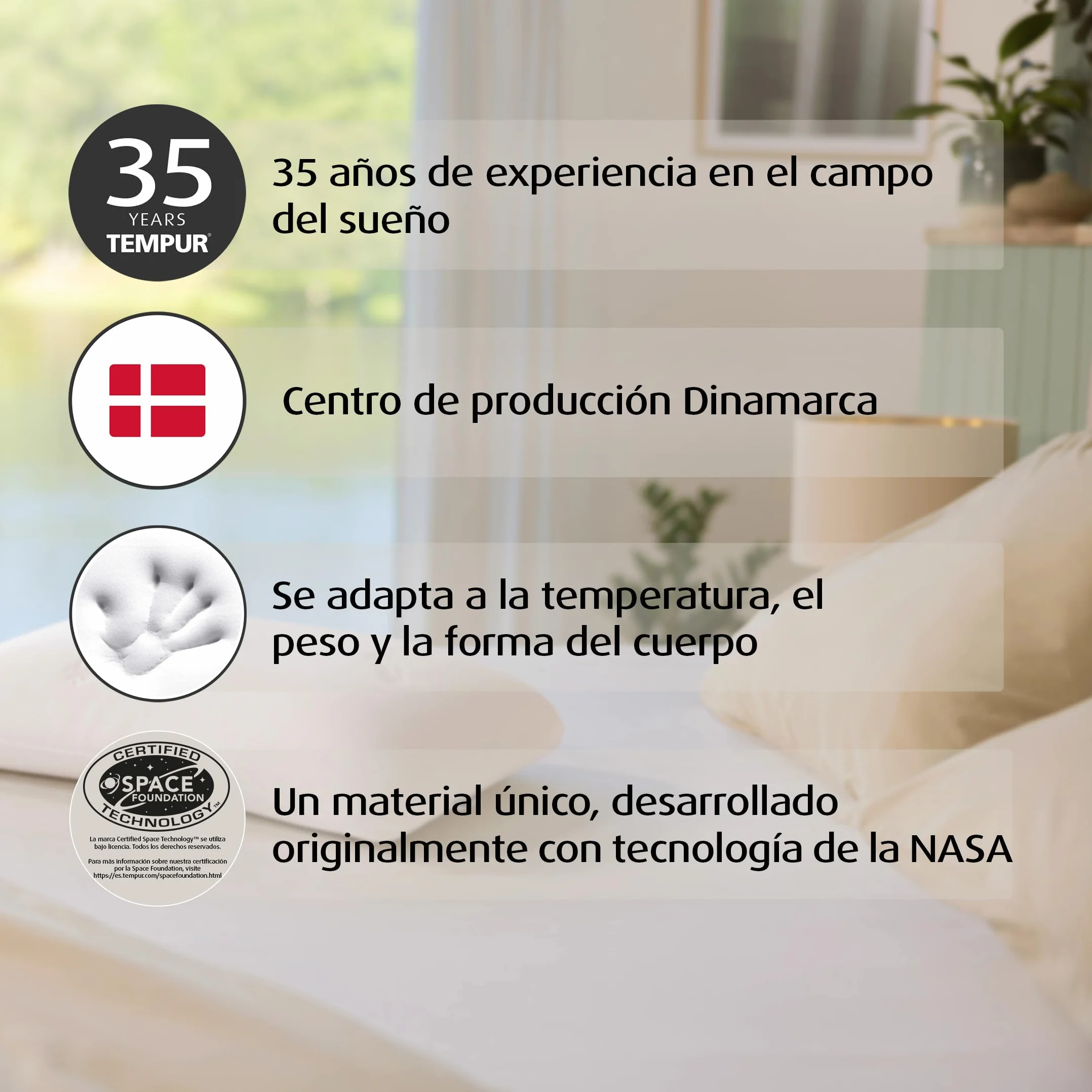 TEMPUR Symphony Almohada de Espuma Viscoelástica, almohada cervical ergonómica para durmientes de espalda y de lado, firmeza, L (63 x 43 x 14 cm), Blanco